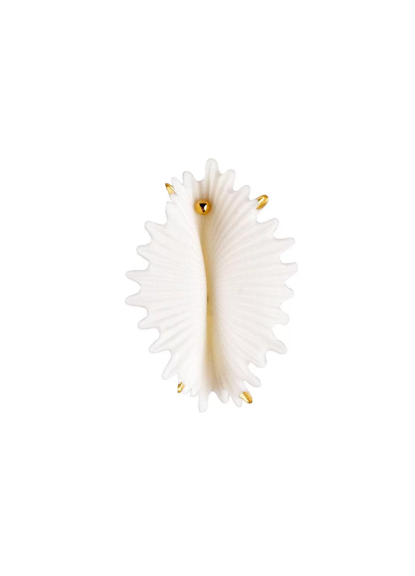 Lladró Actinia Big Earring. White And Golden Luster^ Jewelry