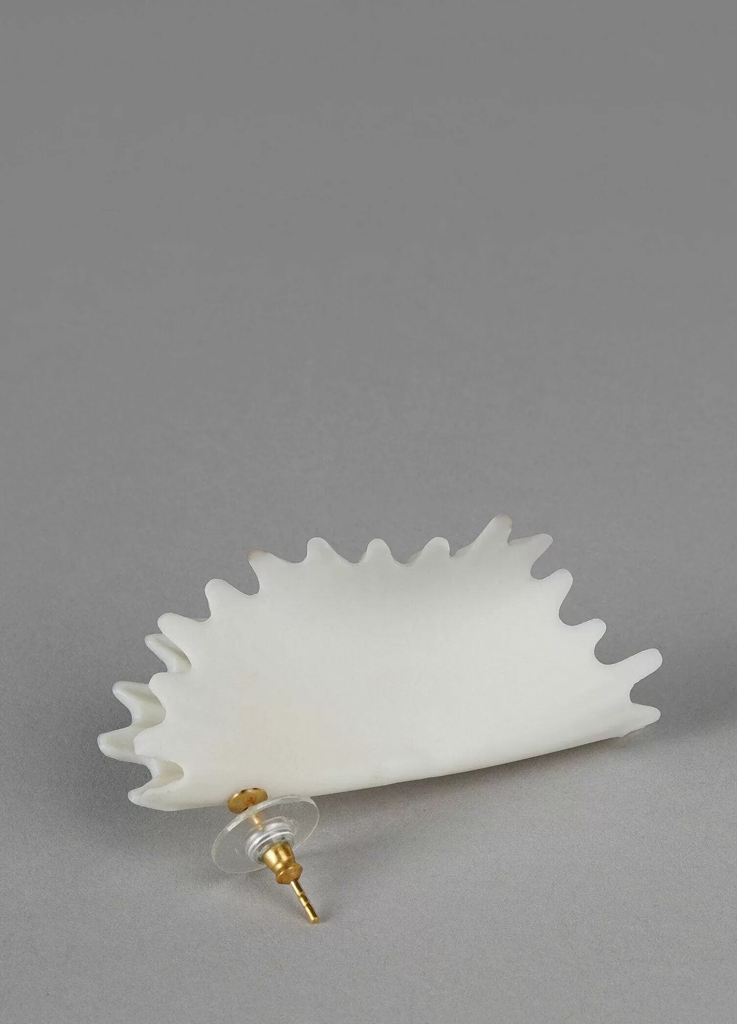 Lladró Actinia Big Earring. White And Golden Luster^ Jewelry