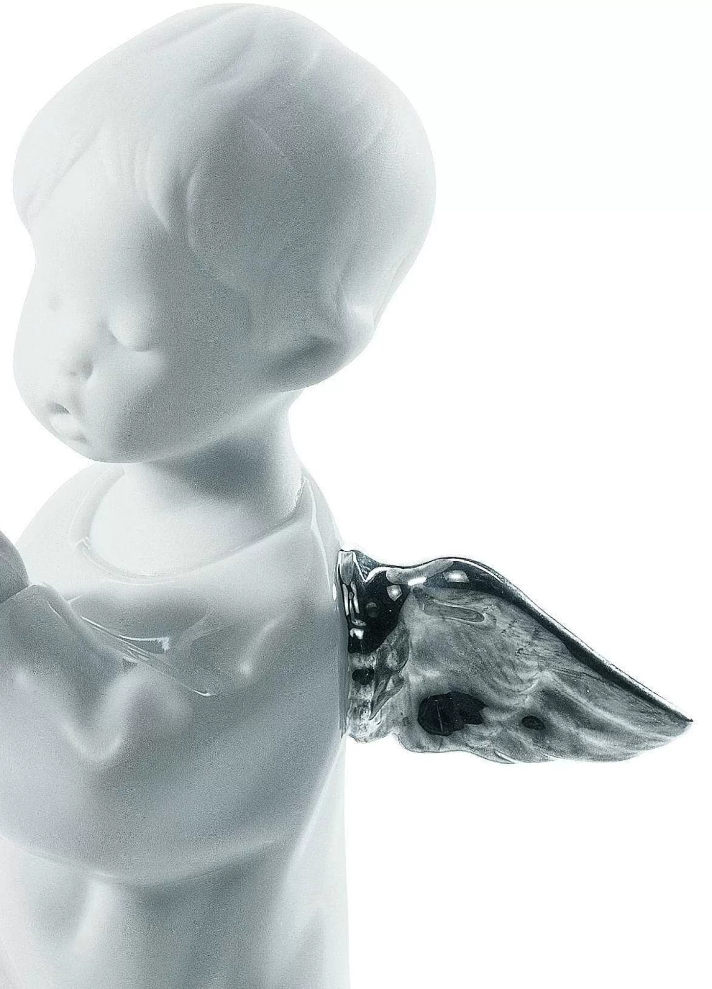 Lladró Angel Praying Angel Figurine. Silver Lustre^ Angels