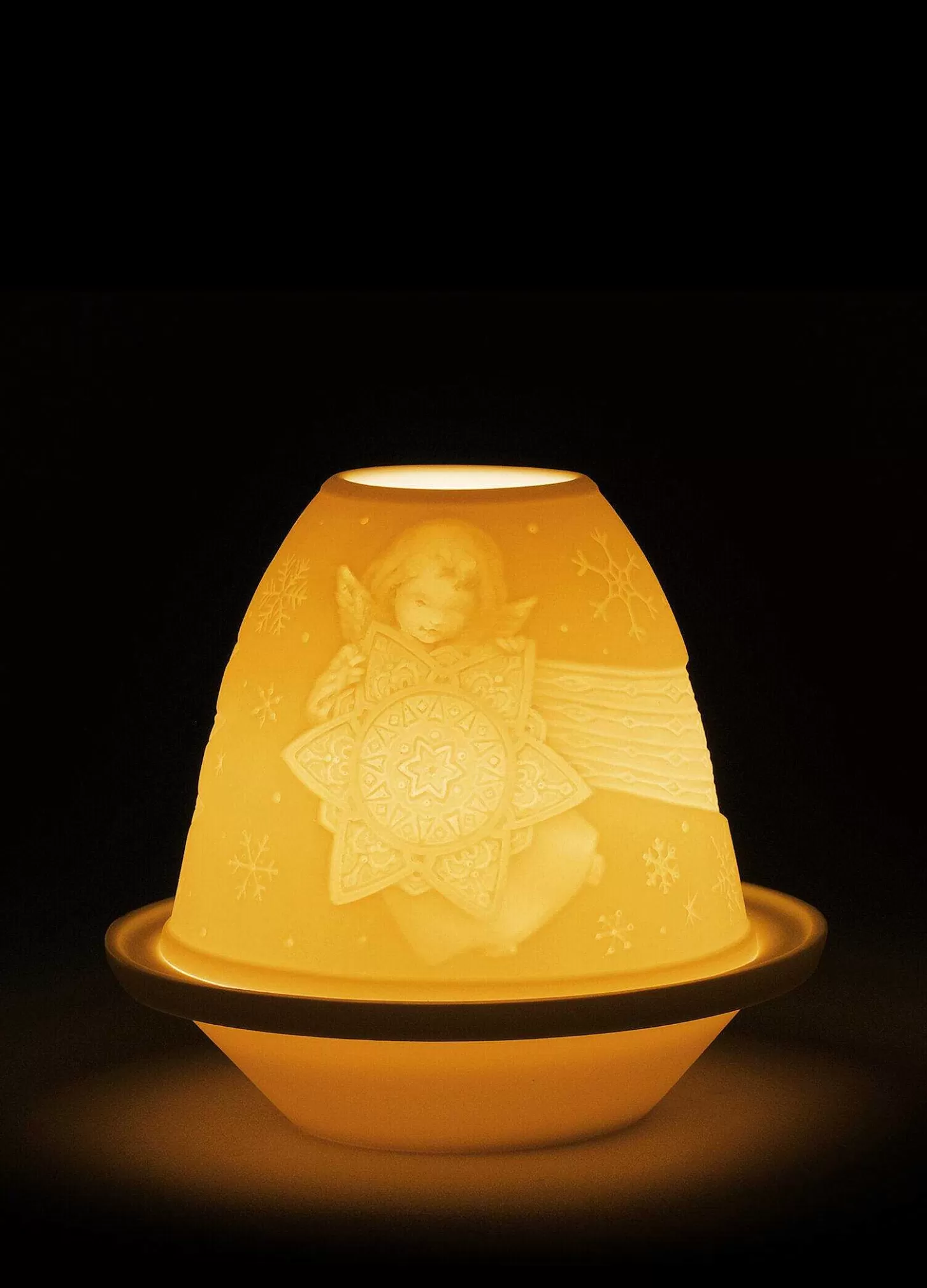 Lladró Angel With Star Lithophane With Plate^ Lighting