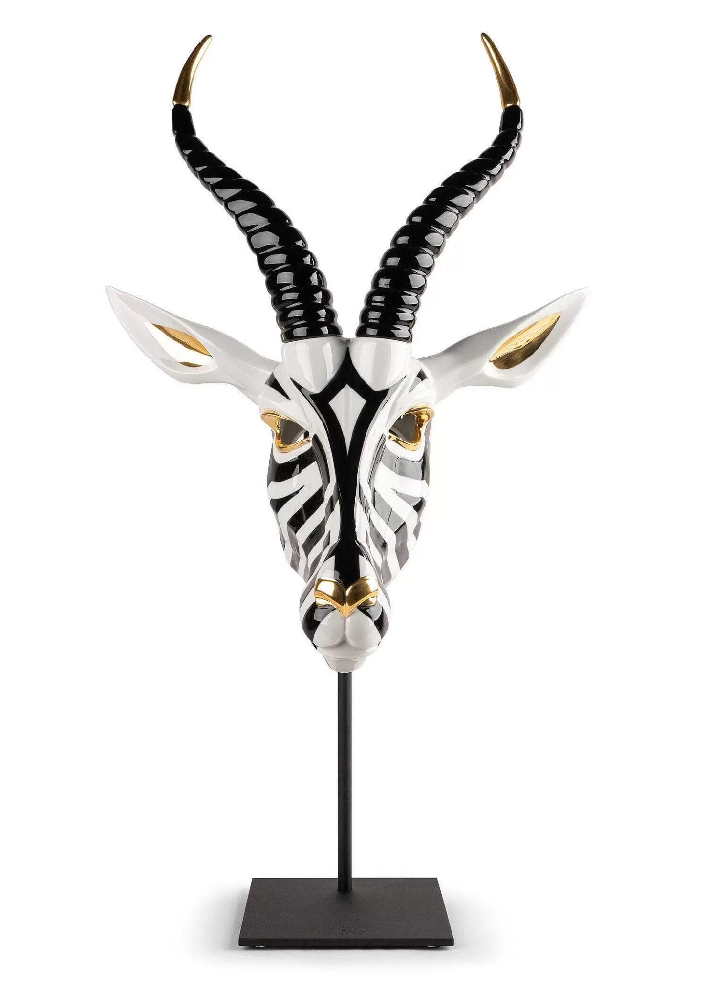 Lladró Antelope Mask. Black And Gold^ Design