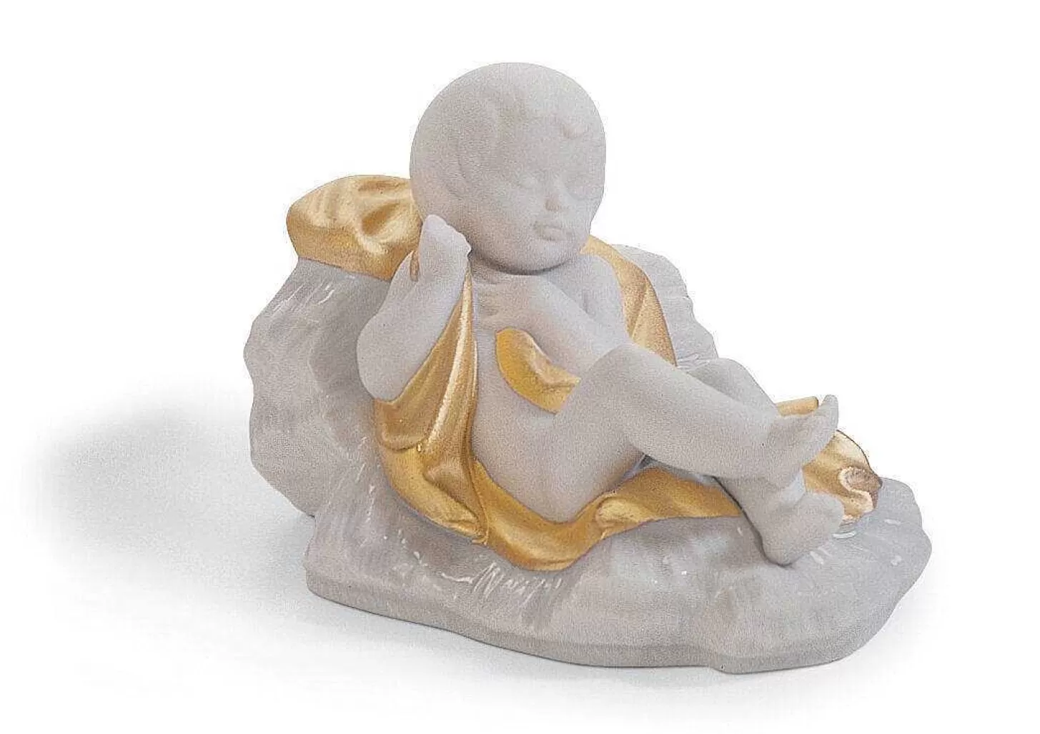 Lladró Baby Jesus Nativity Figurine. Golden Lustre^ Christianity