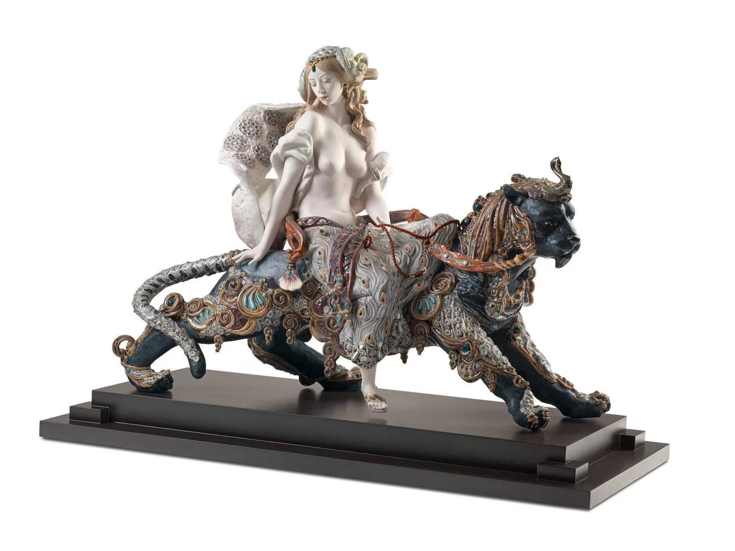Lladró Bacchante On A Panther Woman Sculpture. Limited Edition^ High Porcelain
