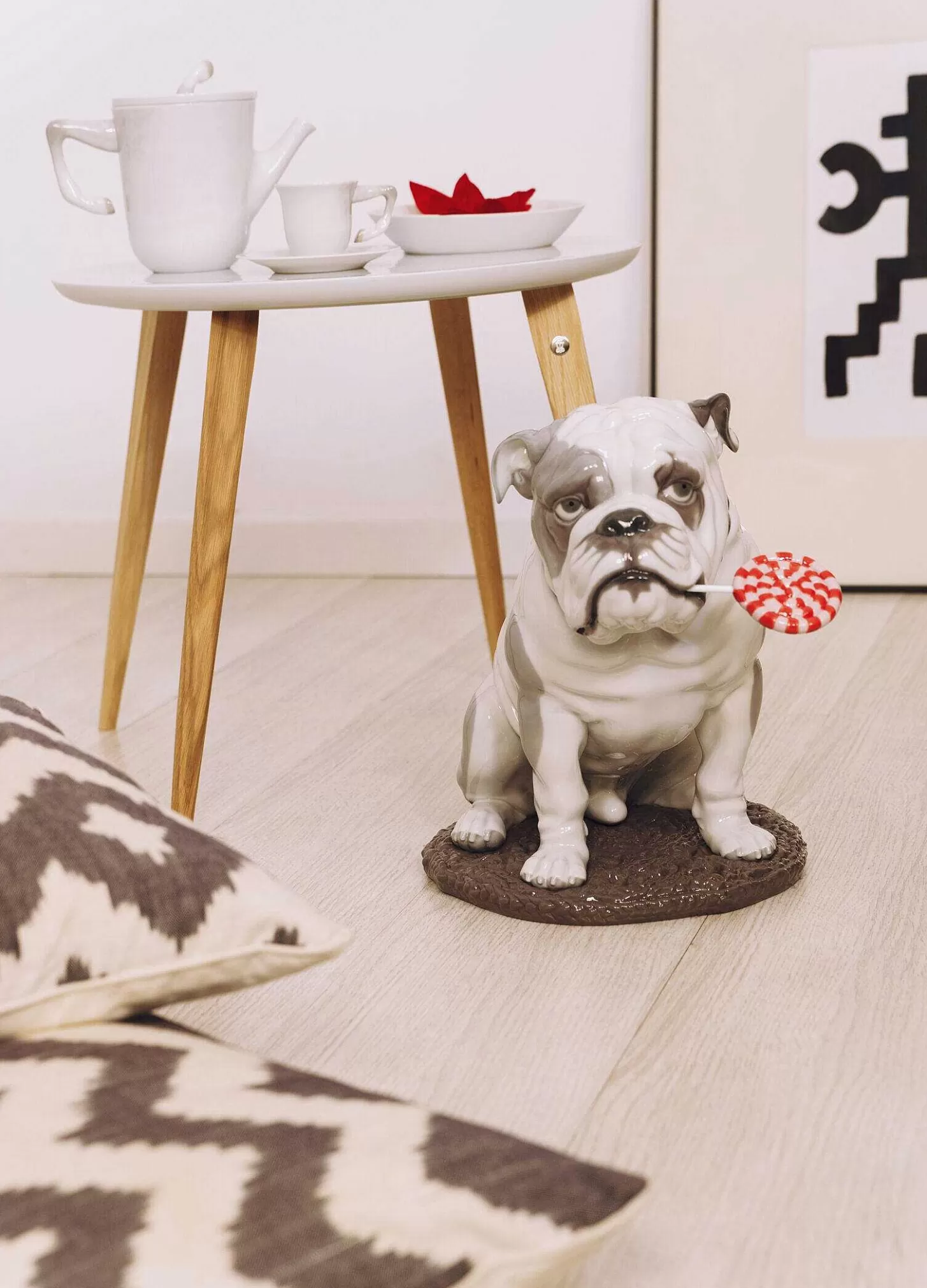 Lladró Bulldog With Lollipop Dog Figurine^ Gifts