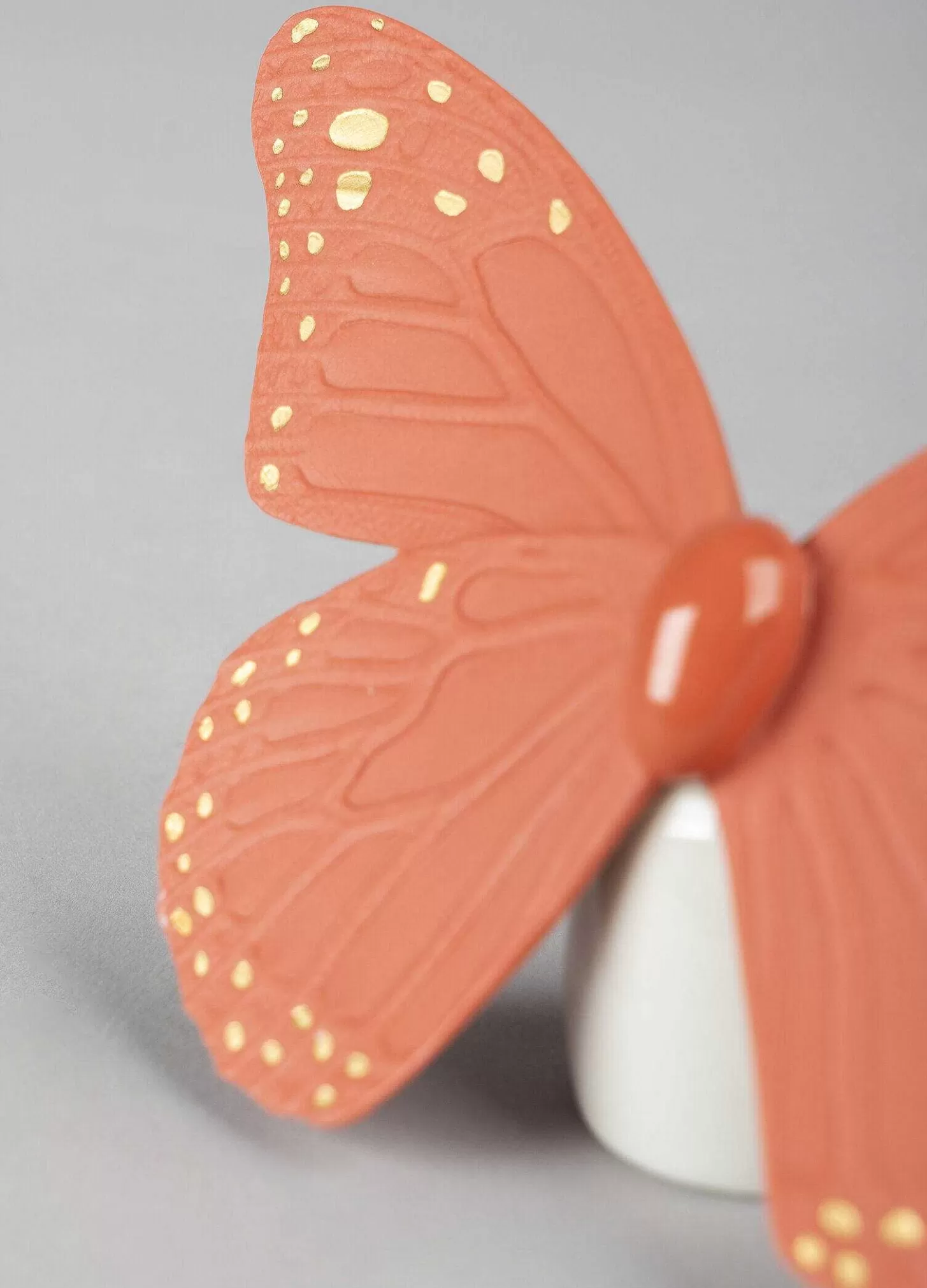 Lladró Butterfly Figurine. Golden Luster & Coral^ Gifts