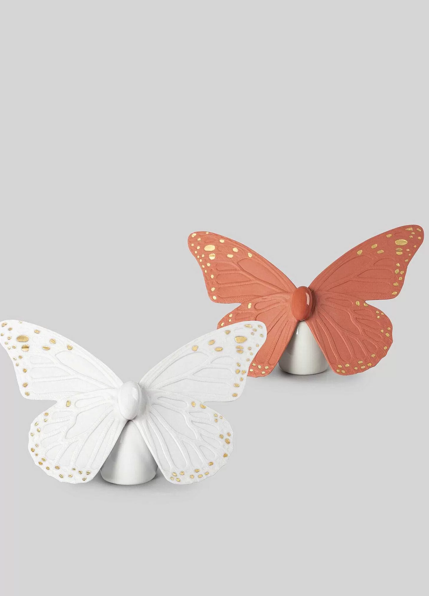 Lladró Butterfly Figurine. Golden Luster & Coral^ Gifts