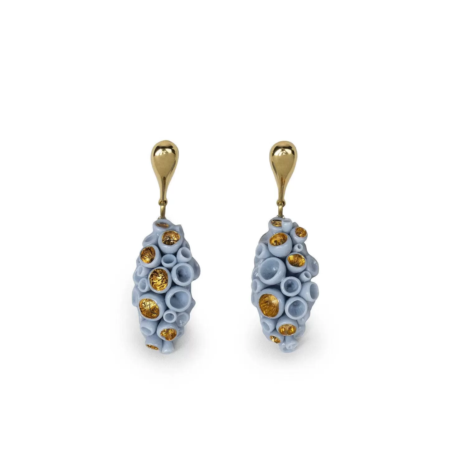 Lladró Coral Blue Reef Long Earrings^ Jewelry