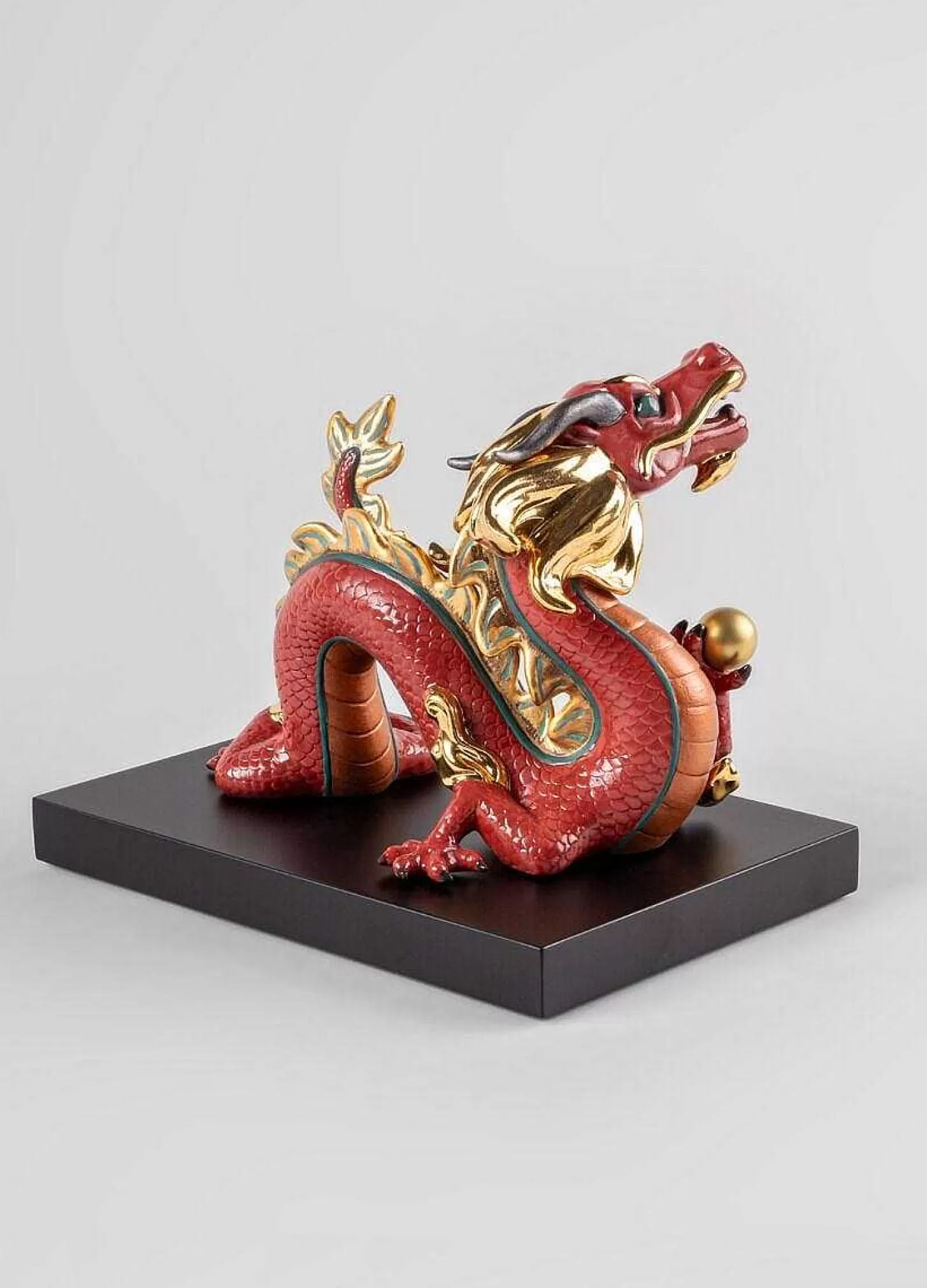 Lladró Dragon Sculpture. Red. Limited Edition^ Mythology