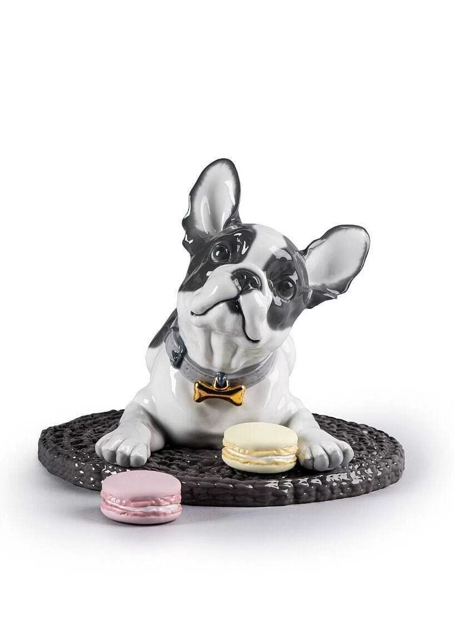 Lladró French Bulldog With Macarons Dog Figurine^ Gifts