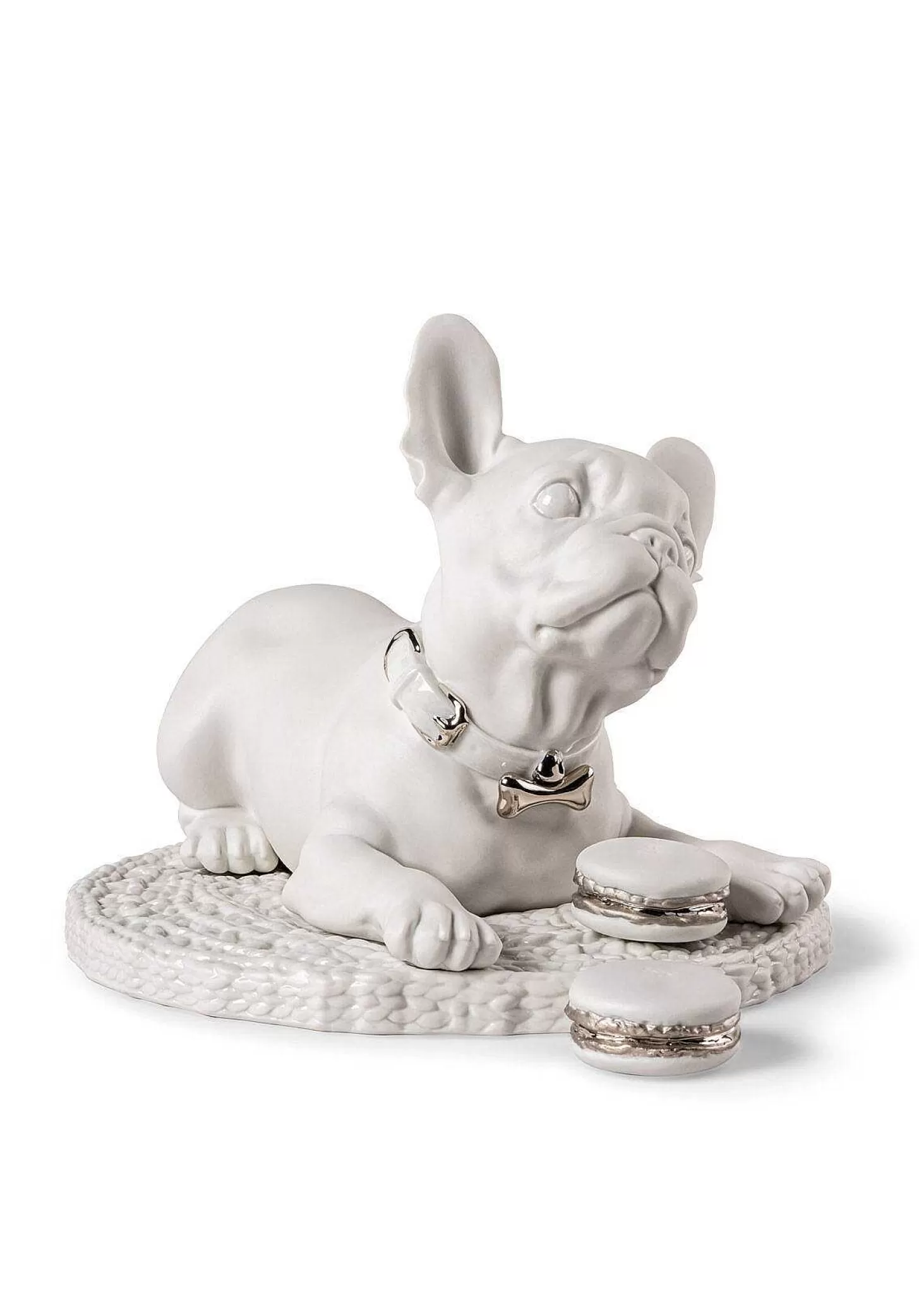 Lladró French Bulldog With Macarons Sculpture. Re-Deco^ Heritage