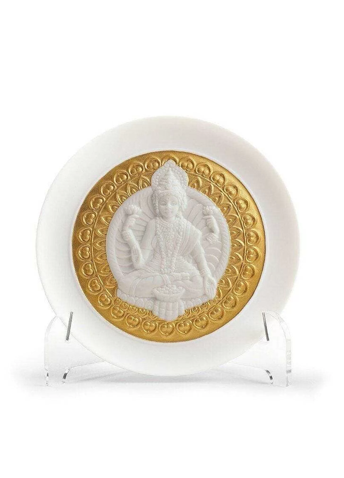 Lladró Goddess Lakshmi Decorative Plate. Golden Lustre^ Hinduism