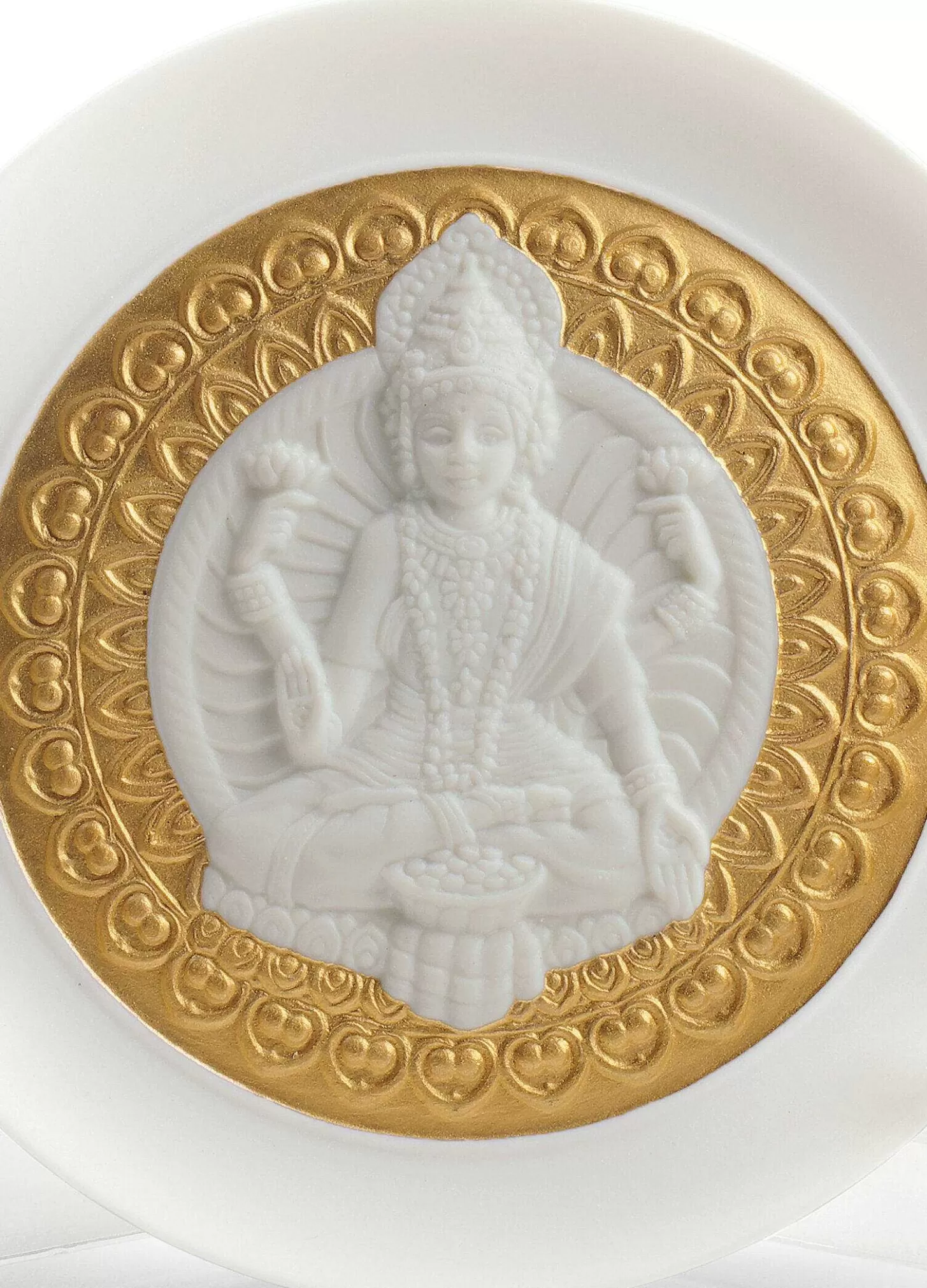 Lladró Goddess Lakshmi Decorative Plate. Golden Lustre^ Hinduism