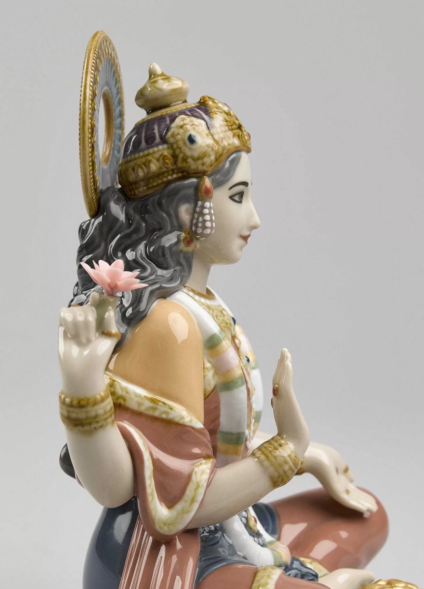 Lladró Goddess Sri Lakshmi Figurine^ Hinduism