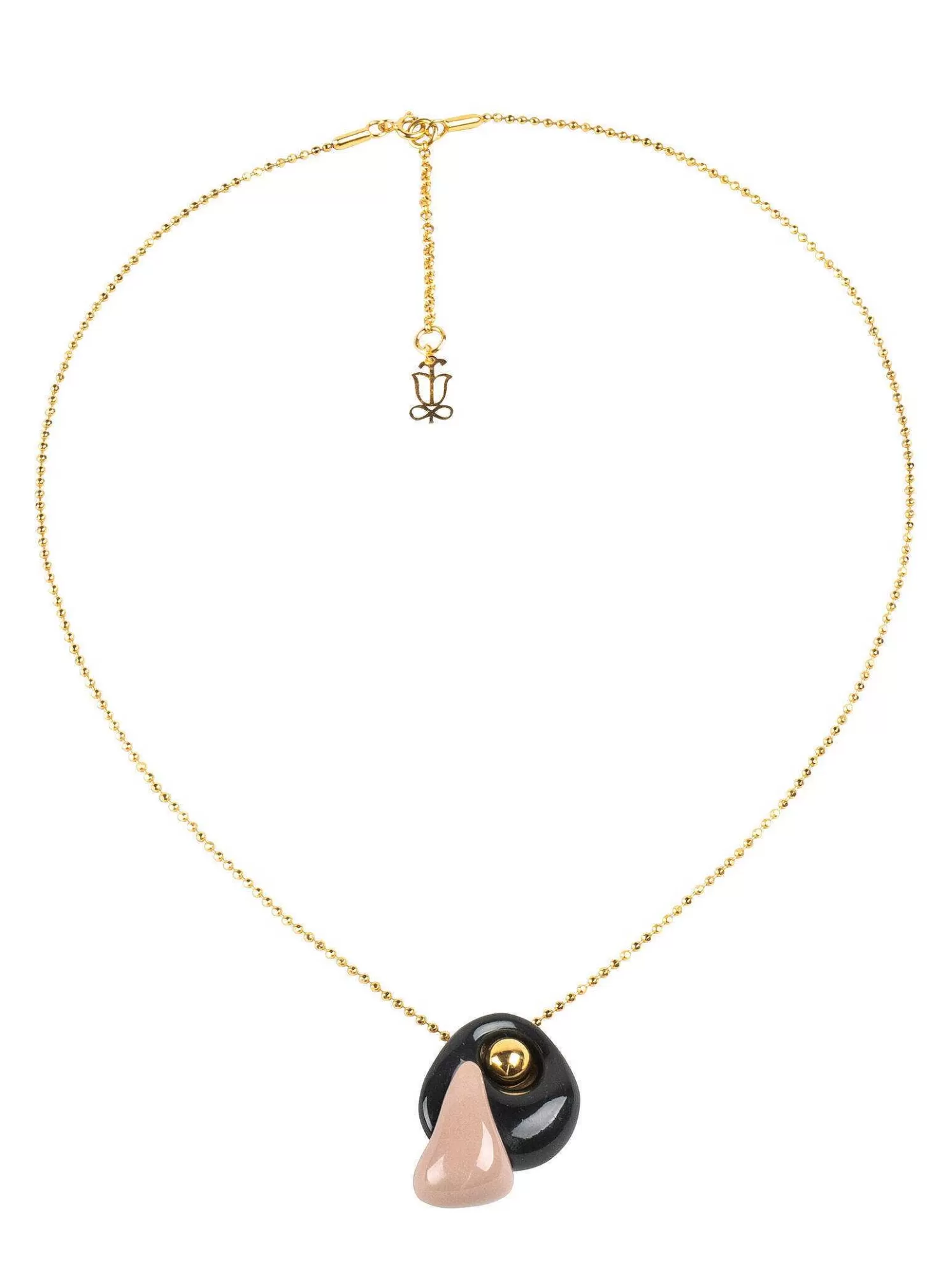 Lladró Golden Pebbles Necklace. Black, Beige And Golden Luster^ Jewelry