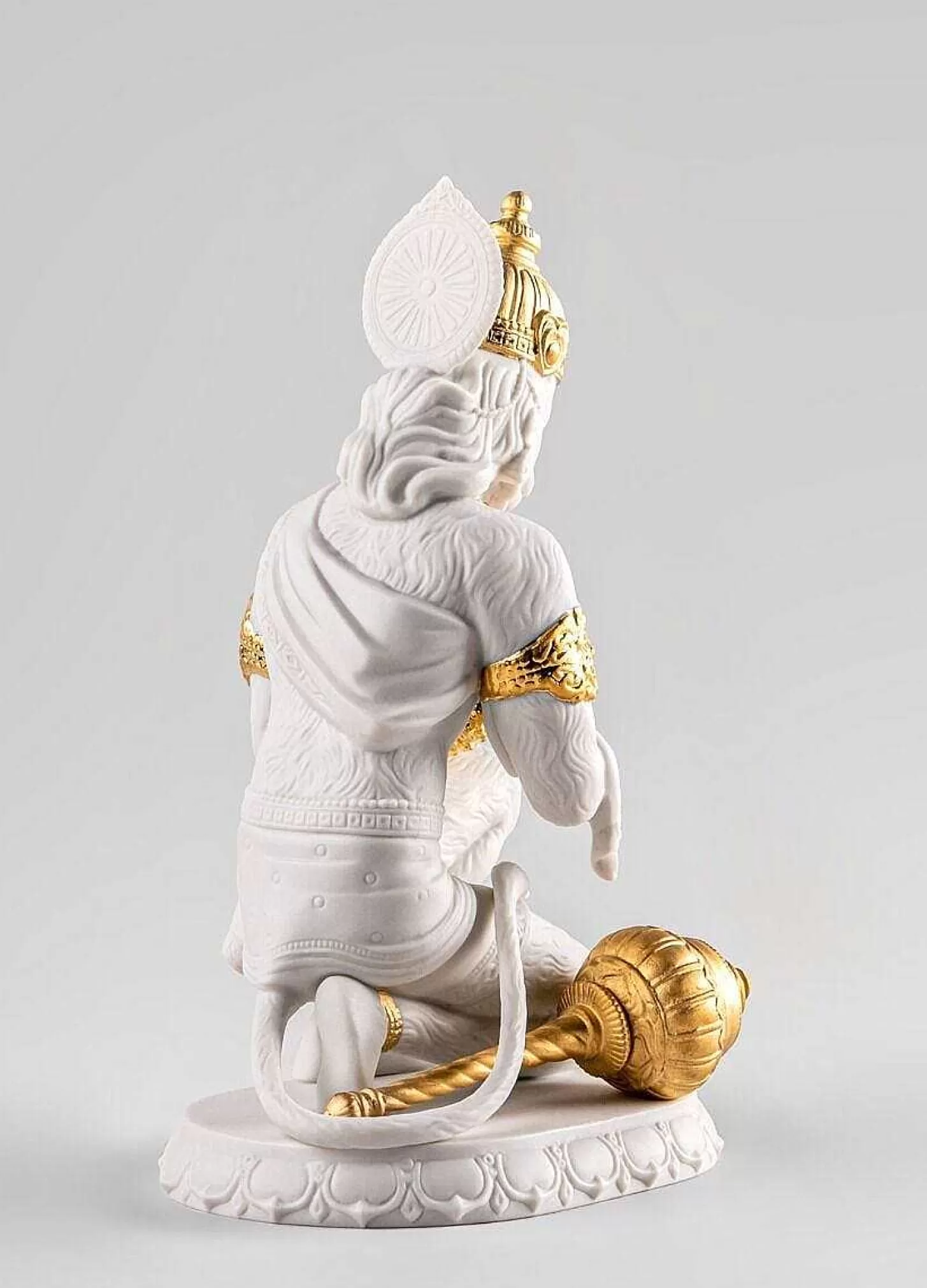 Lladró Hanuman Sculpture. Golden Luster^ Hinduism