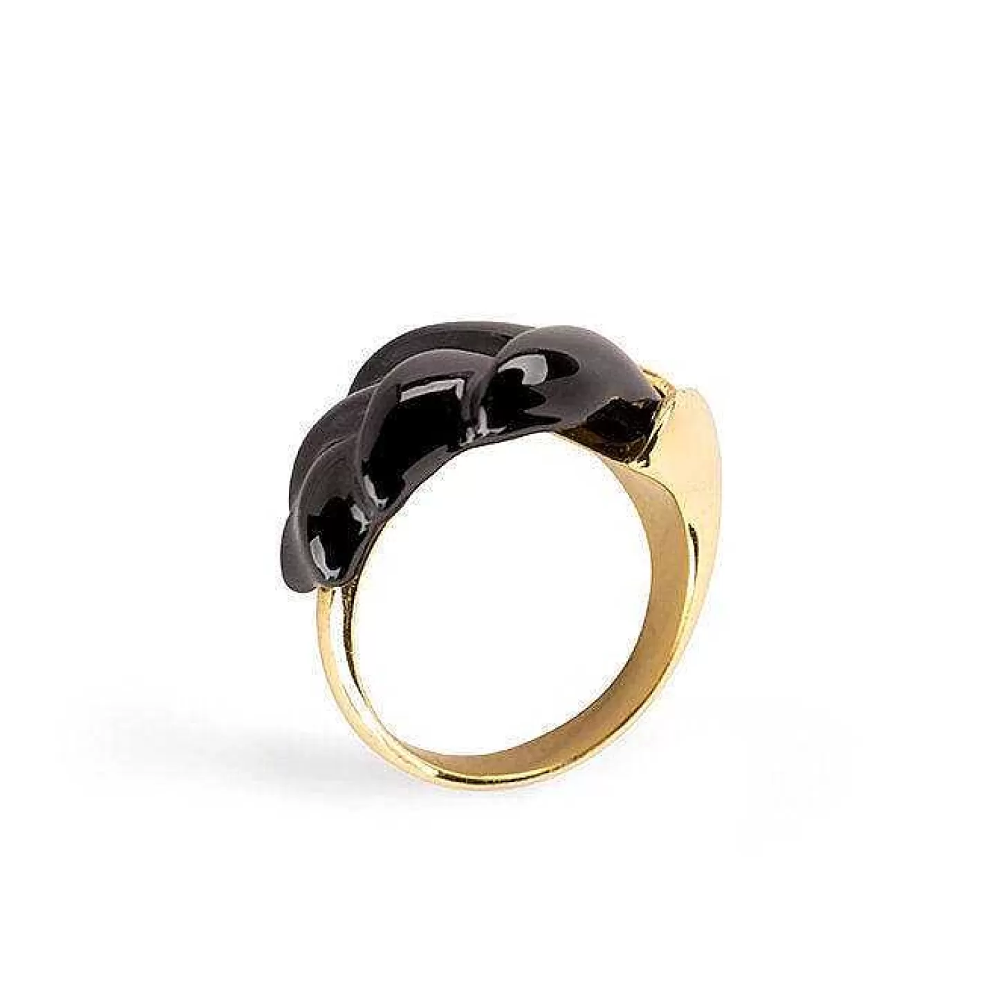 Lladró Heliconia Metal Ring. Black^ Jewelry