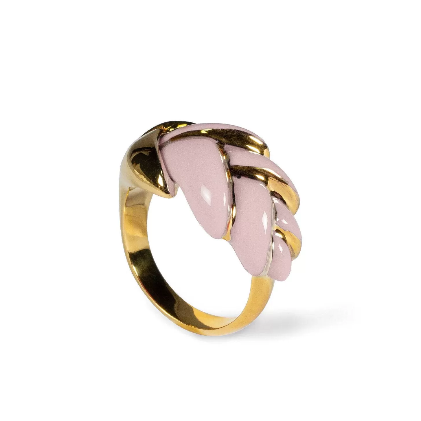 Lladró Heliconia Metal Ring. Pink. Adjustable^ Jewelry