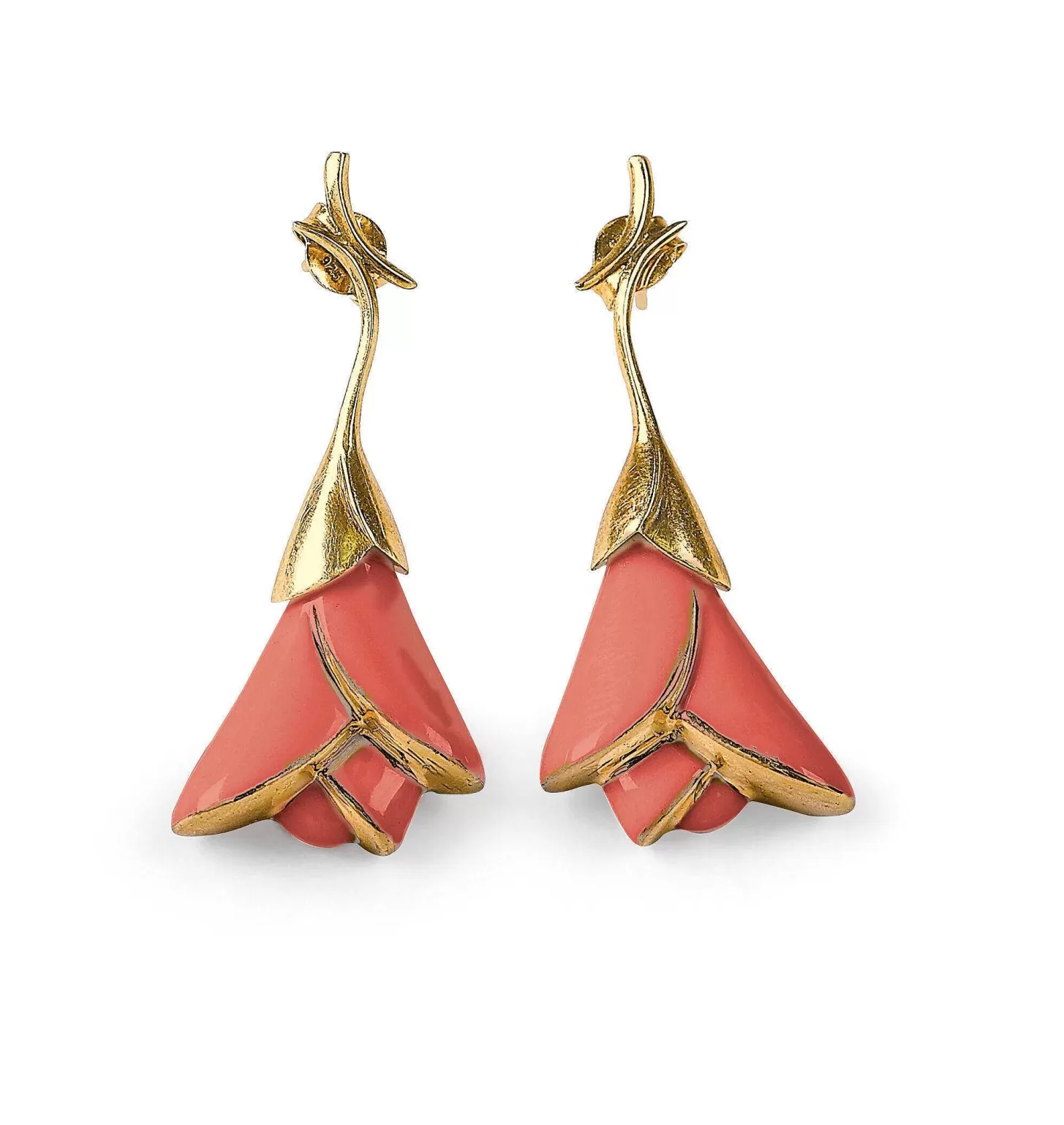Lladró Heliconia Short Earrings. Coral^ Jewelry