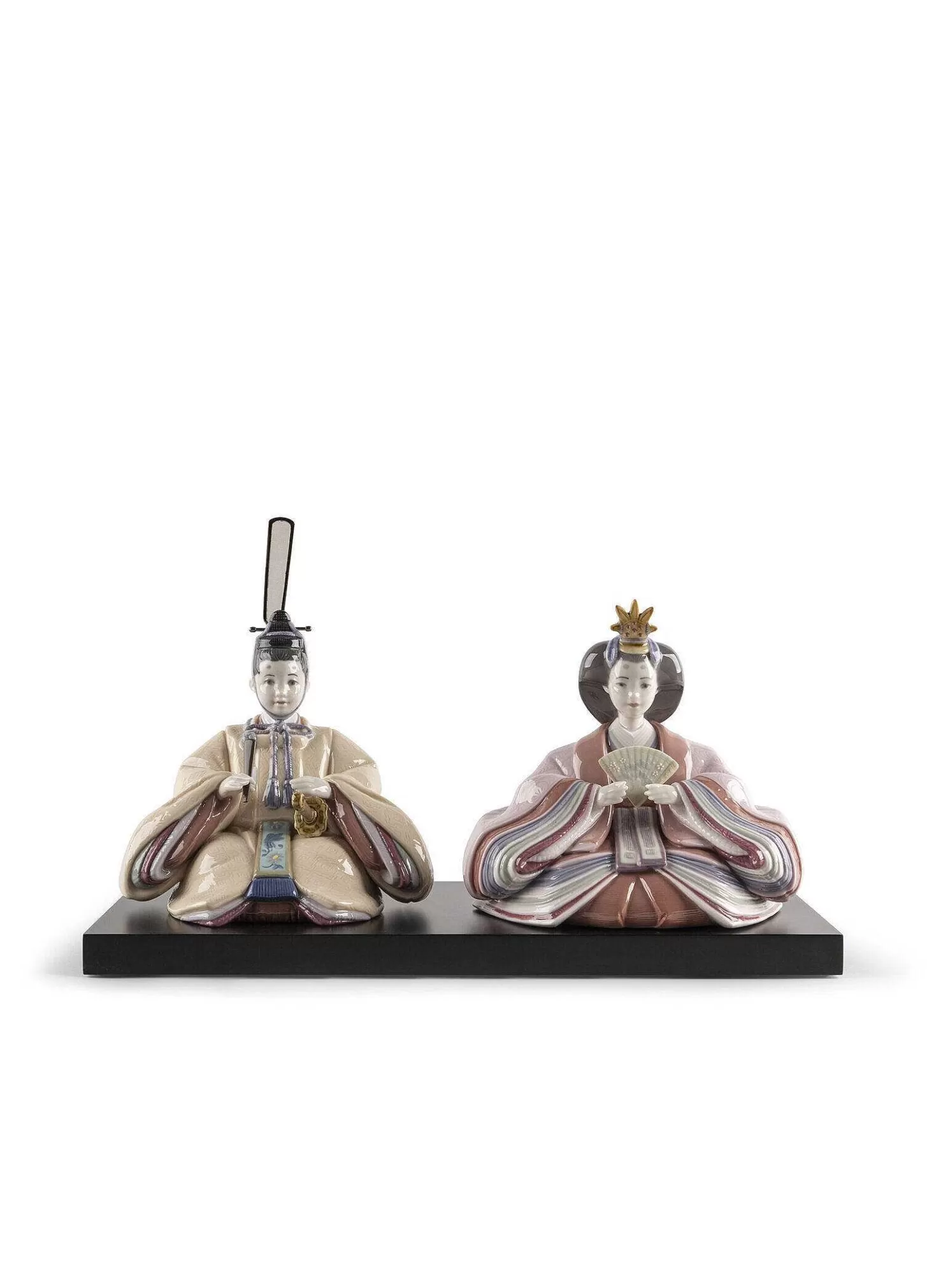 Lladró Hina Dolls Figurine. Beige & Pink^ High Porcelain