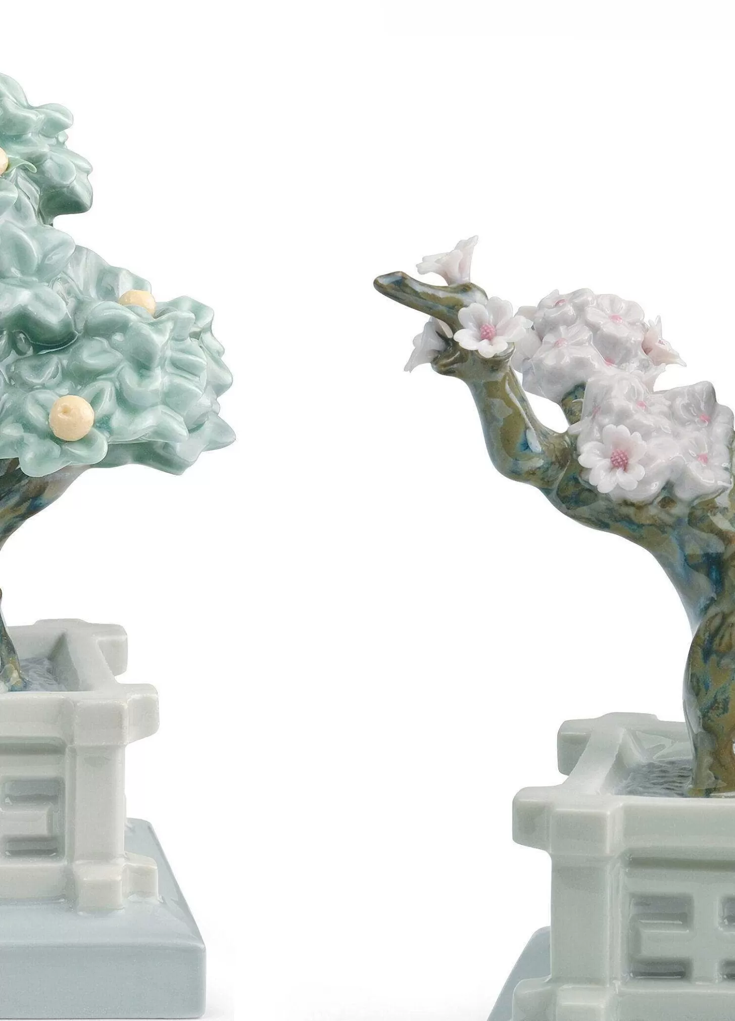 Lladró Japanese Tree Pots Figurine^ Japanese Culture