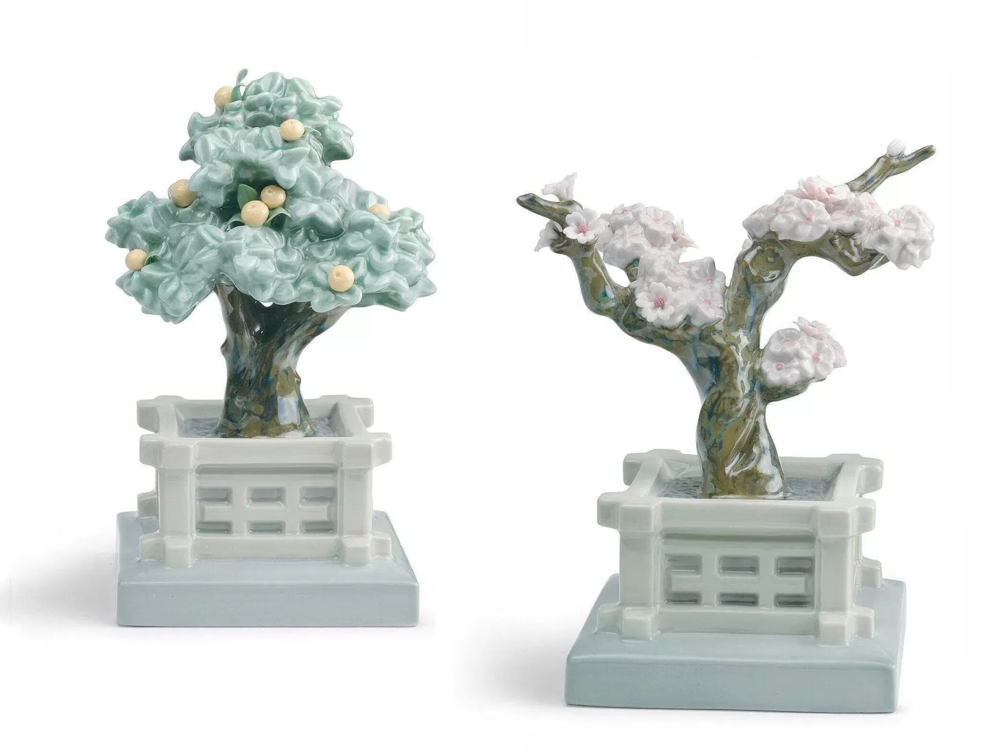 Lladró Japanese Tree Pots Figurine^ Japanese Culture