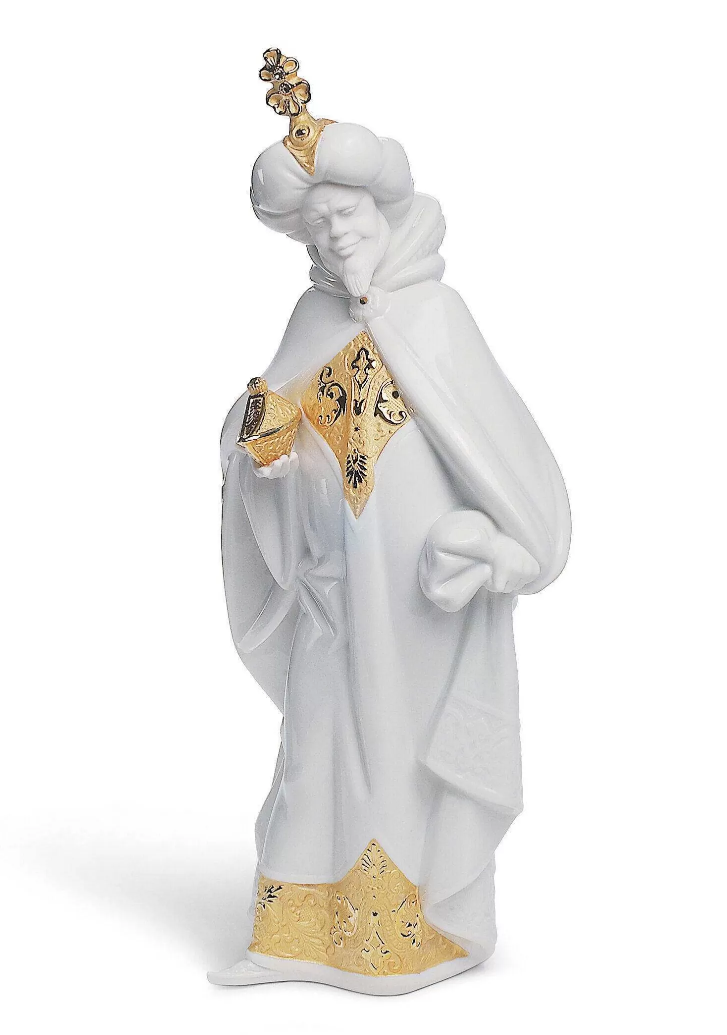 Lladró King Balthasar Nativity Figurine. Golden Lustre^ Christianity