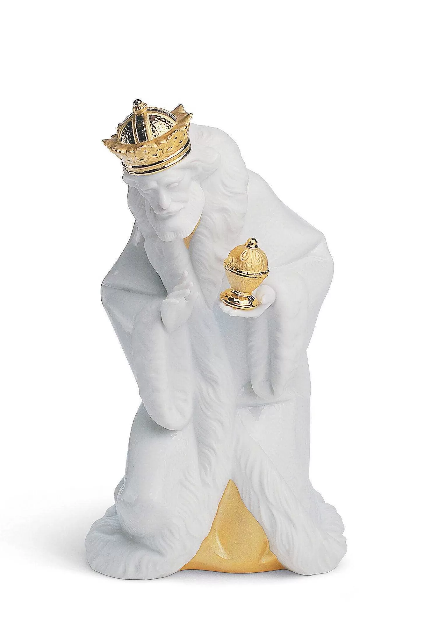 Lladró King Melchior Nativity Figurine. Golden Lustre^ Christianity