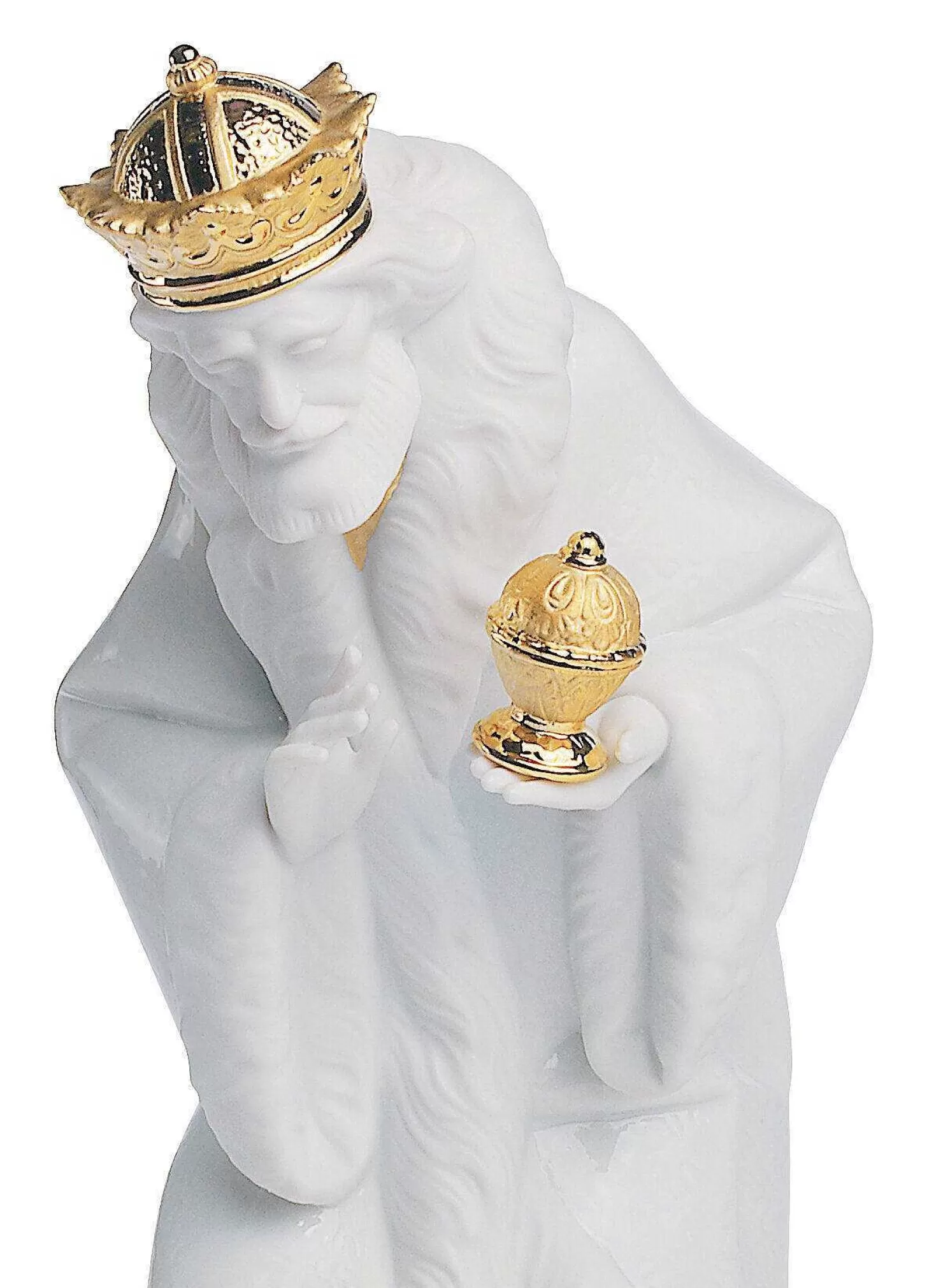 Lladró King Melchior Nativity Figurine. Golden Lustre^ Christianity