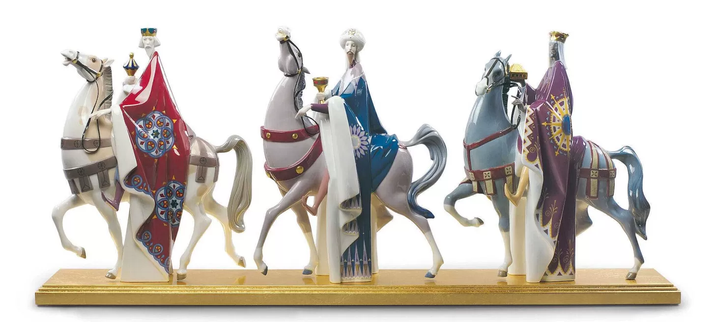 Lladró Kings Melchior, Gaspar And Balthasar Sculpture. Limited Edition^ Christianity