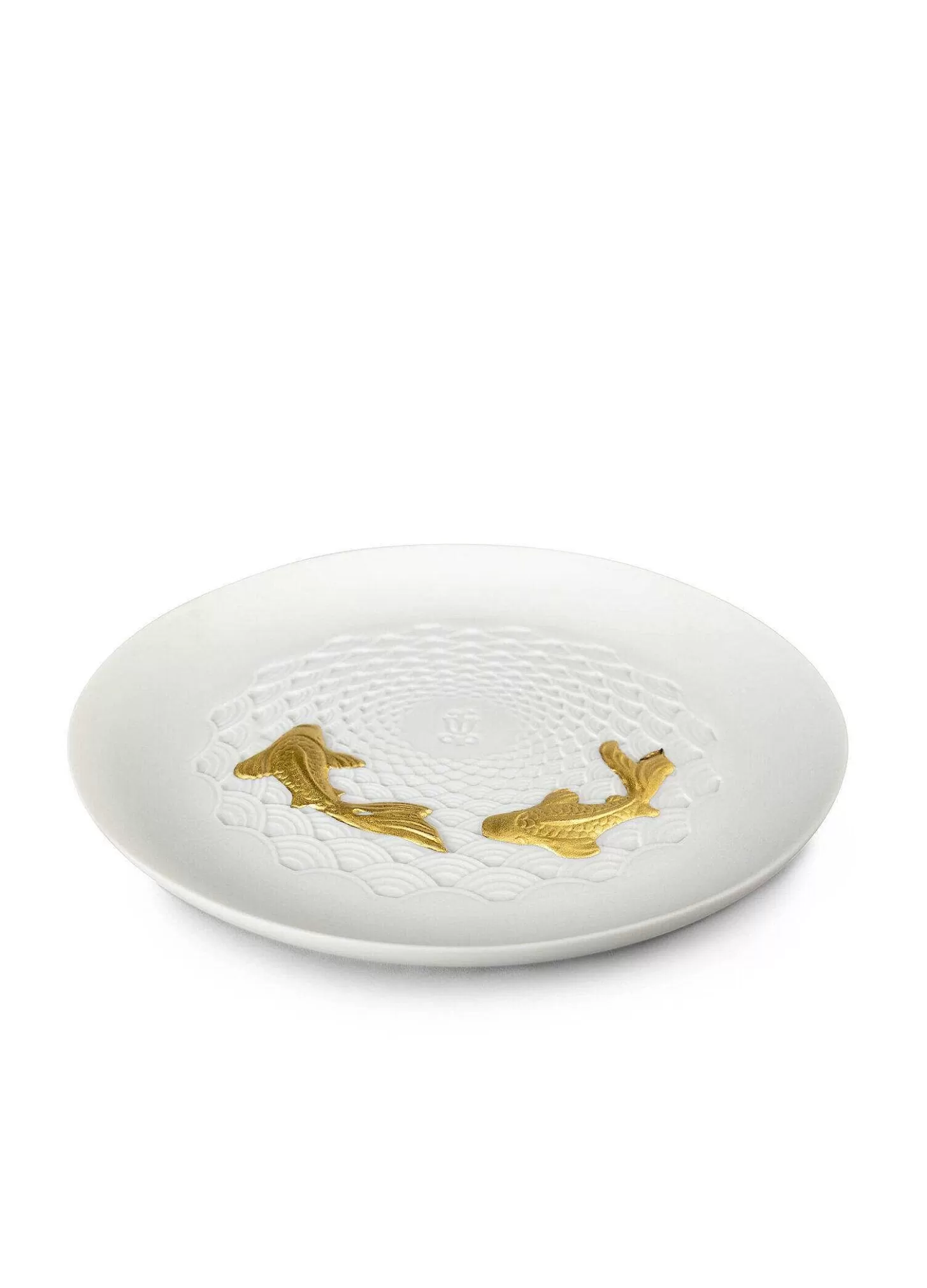 Lladró Koi Plate. Golden Luster^ Gifts