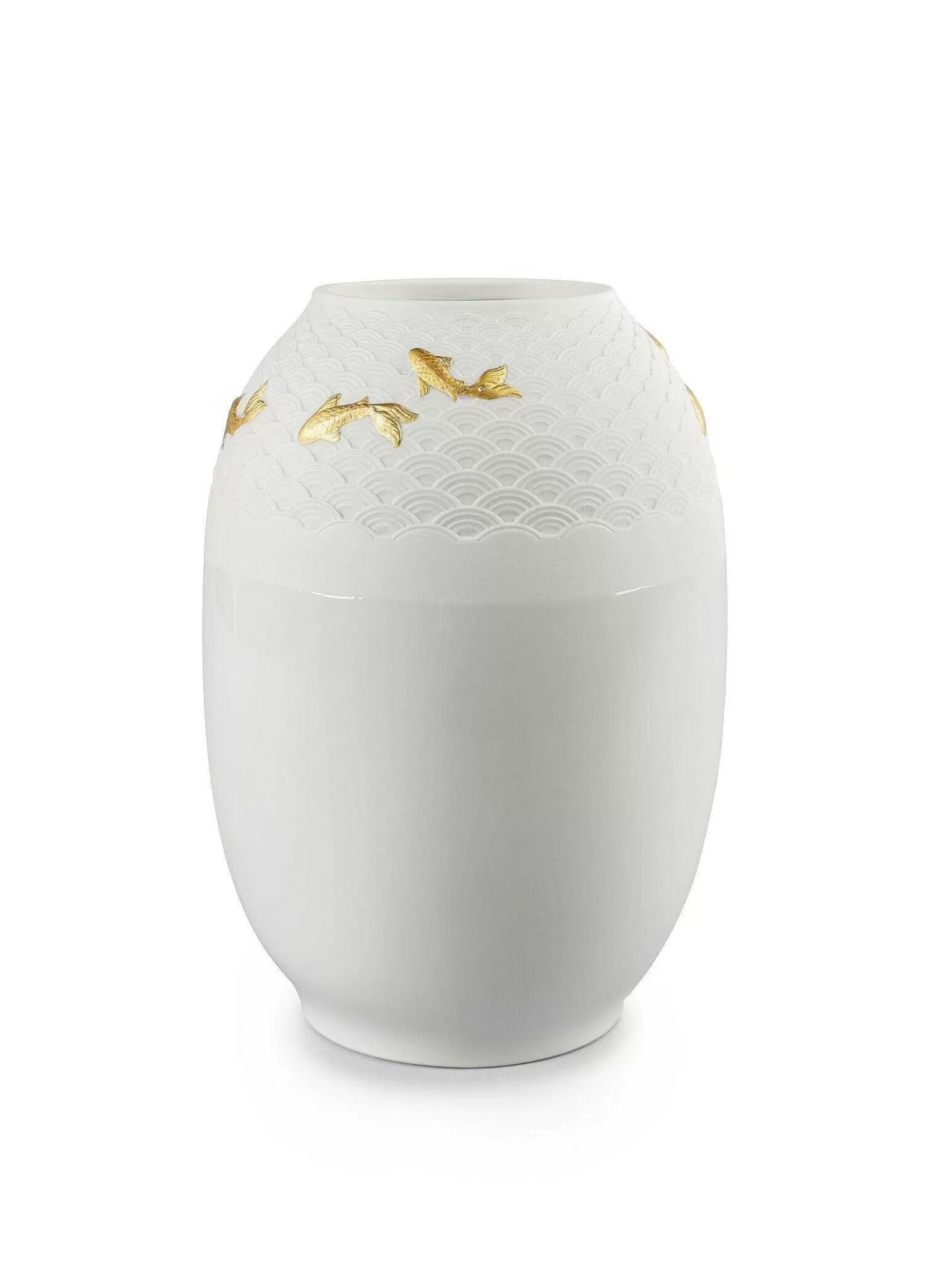 Lladró Koi Vase. Golden Luster^ Gifts