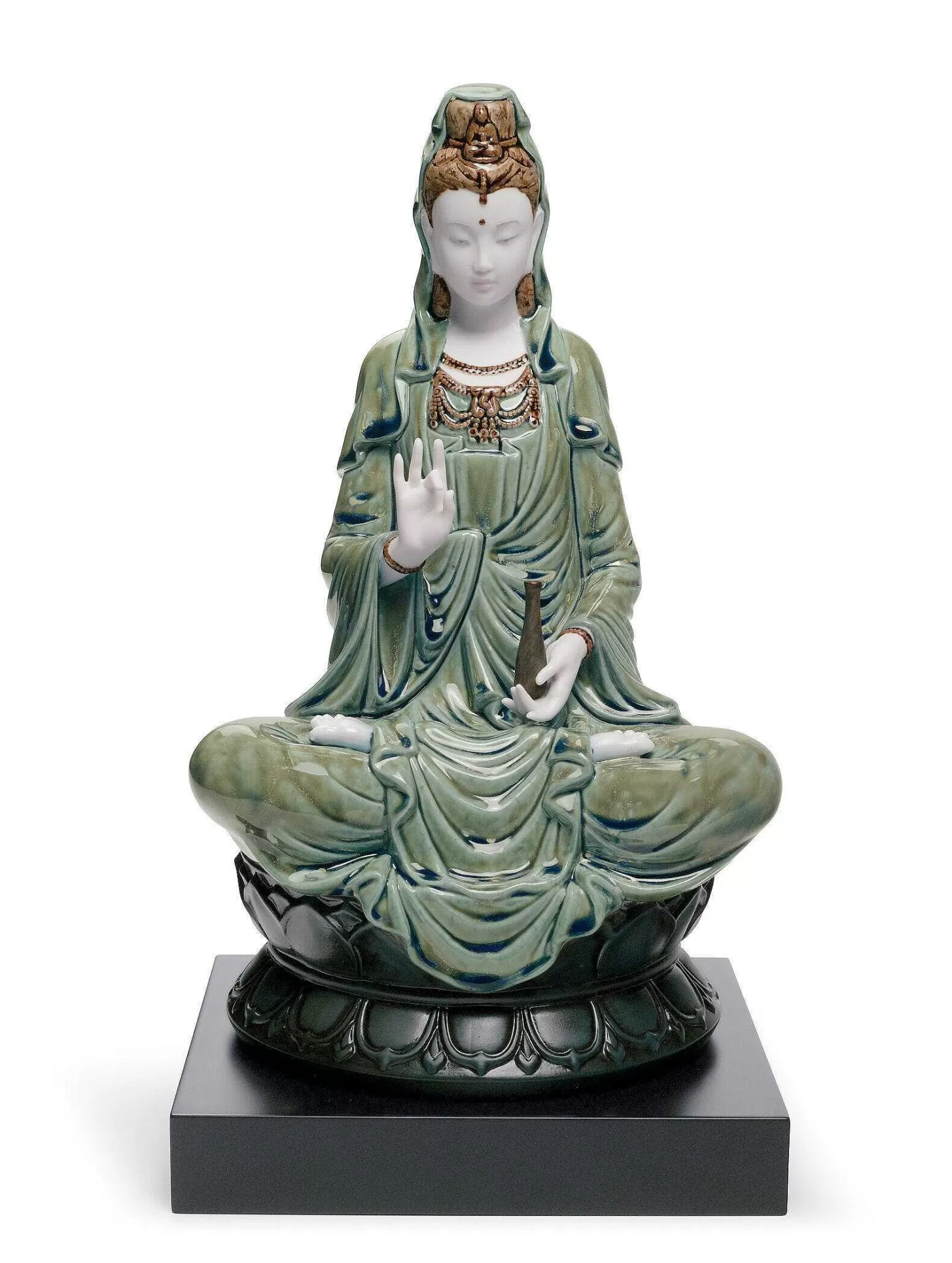 Lladró Kwan Yin Figurine. Green^ Chinese New Year