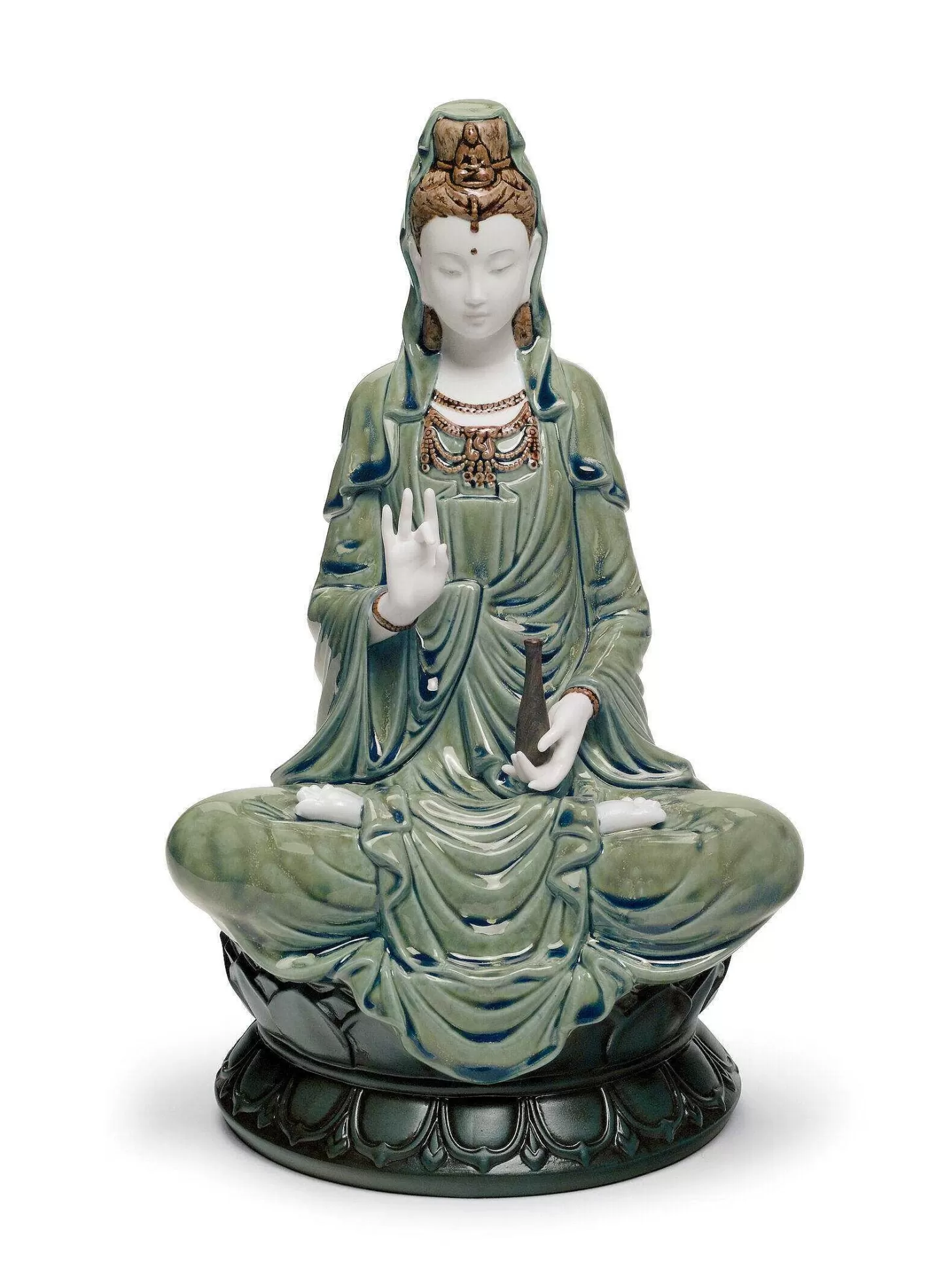 Lladró Kwan Yin Figurine. Green^ Chinese New Year