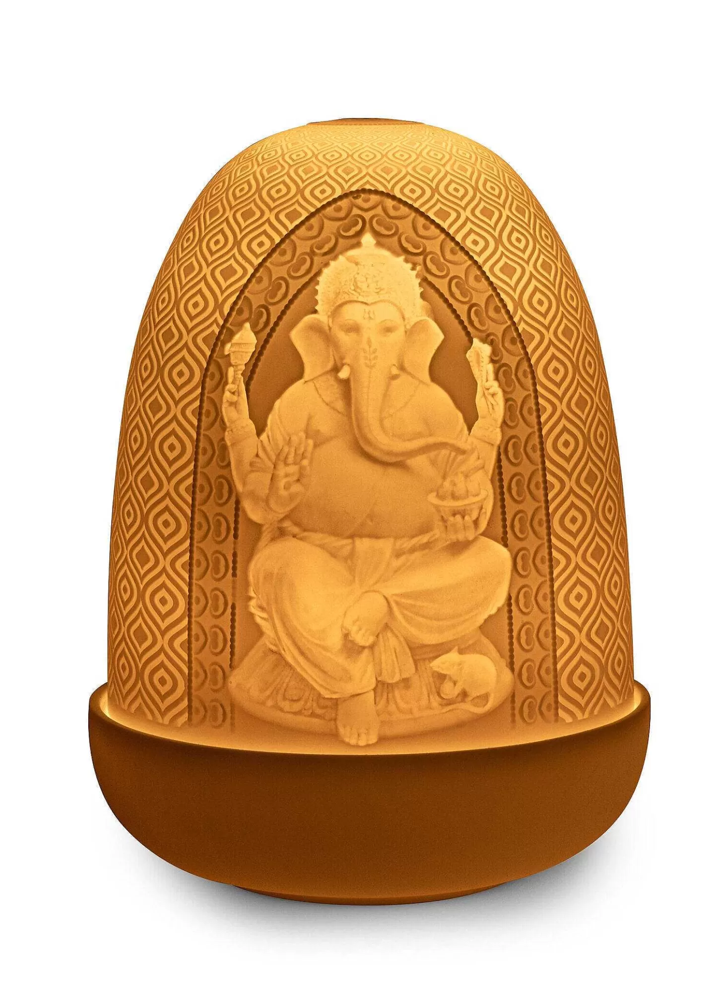 Lladró Lord Ganesha & Goddess Lakshmi Dome Table Lamp^ Light & Scent