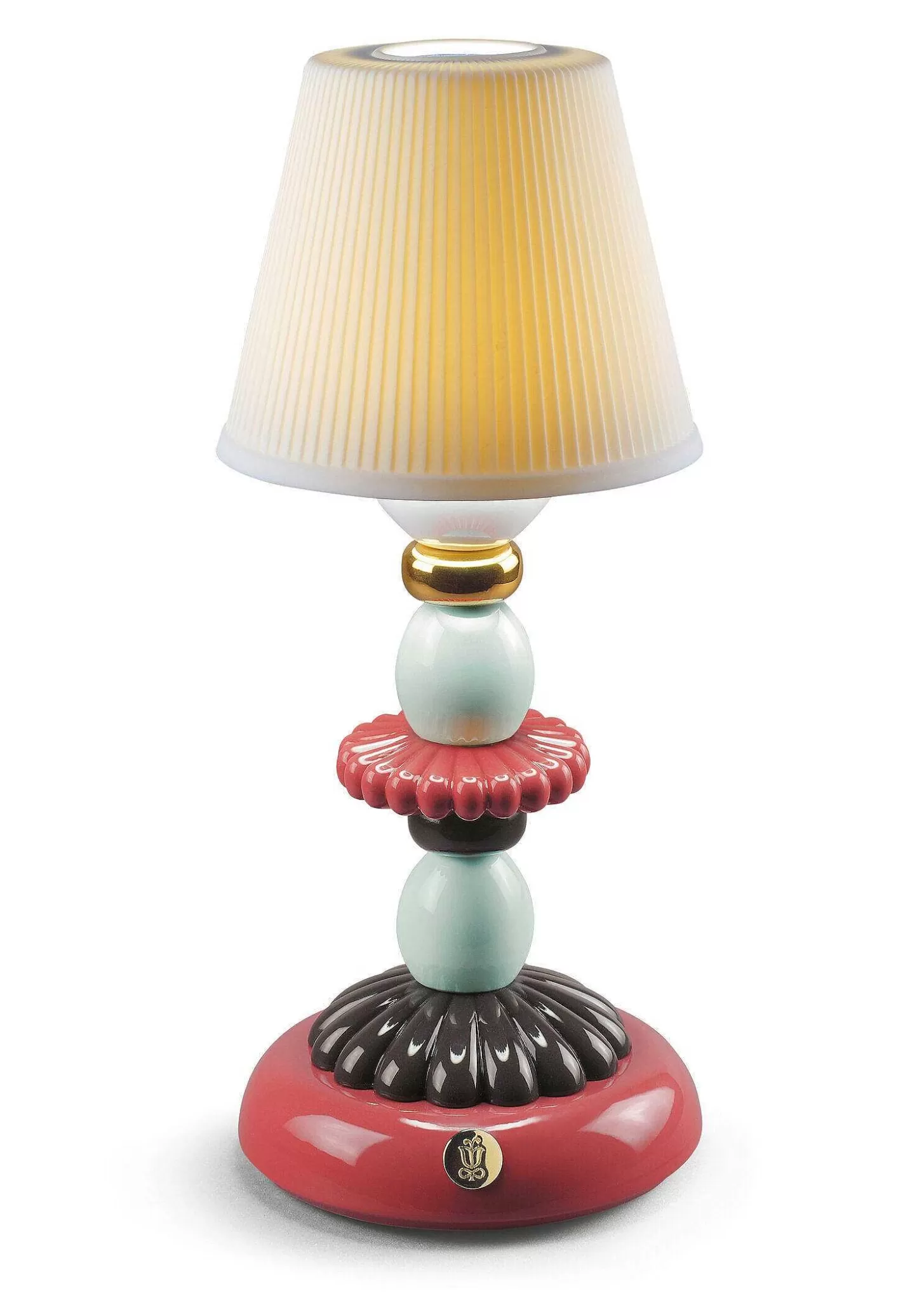 Lladró Lotus Firefly Golden Fall Table Lamp. Red Coral^ Lighting