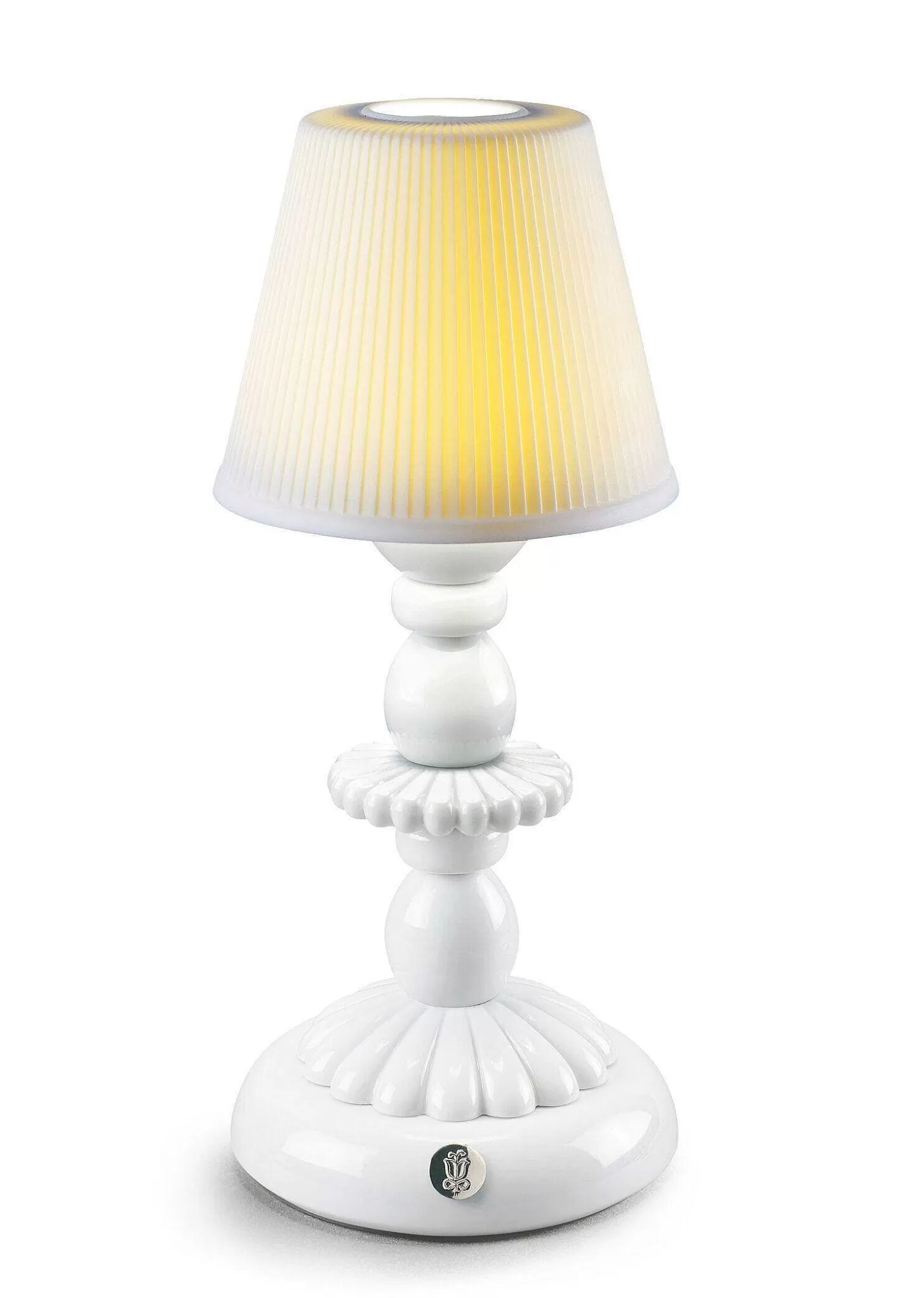 Lladró Lotus Firefly Table Lamp. White^ Light & Scent