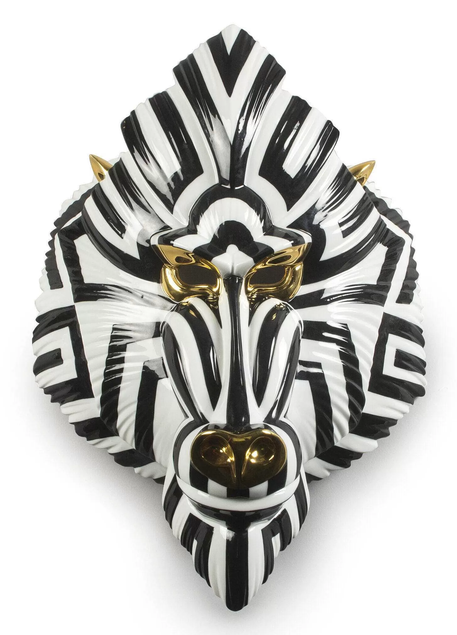 Lladró Mandrill Mask. Black And Gold^ Design