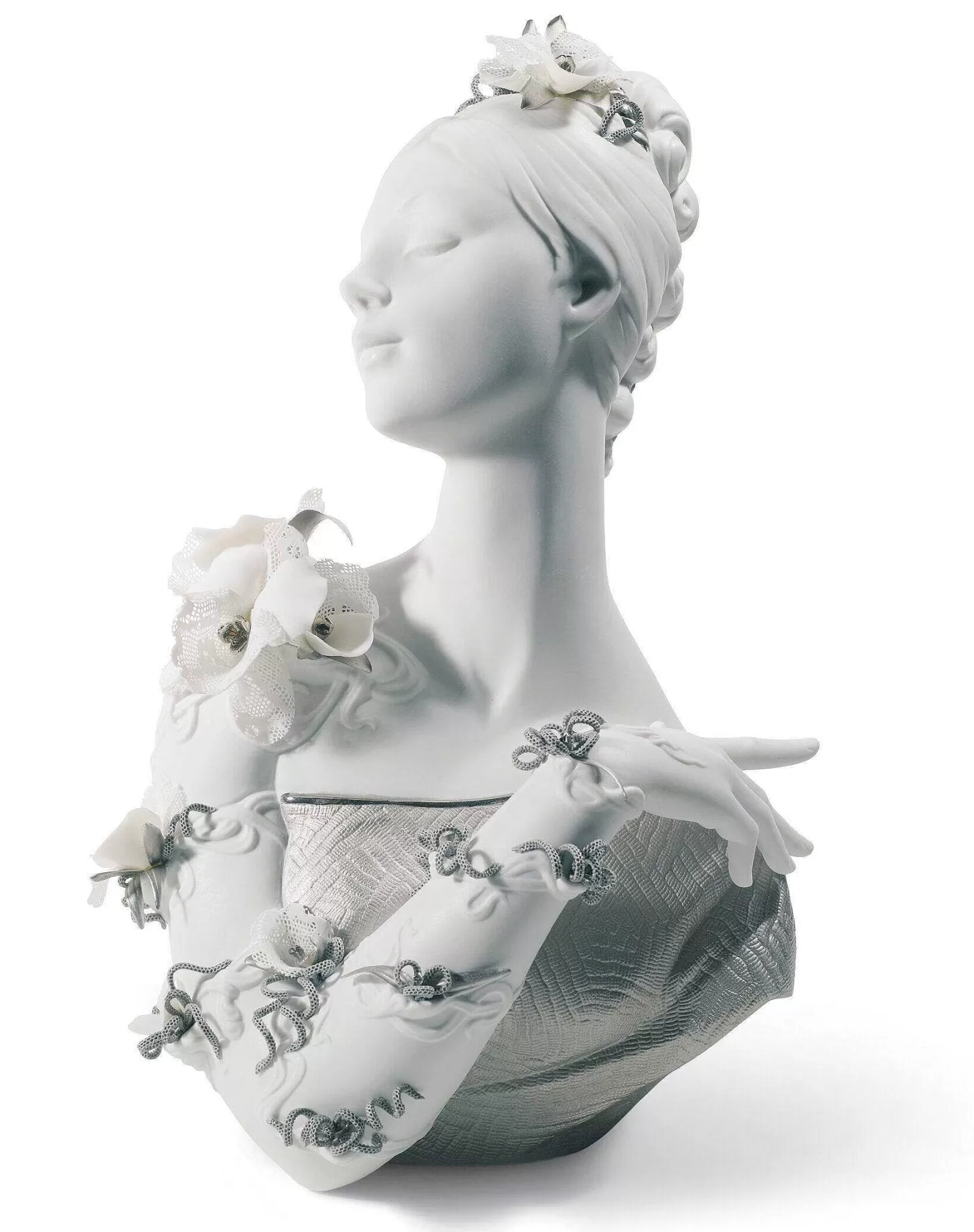 Lladró My Fair Lady Bust Figurine. Silver Lustre^ Heritage