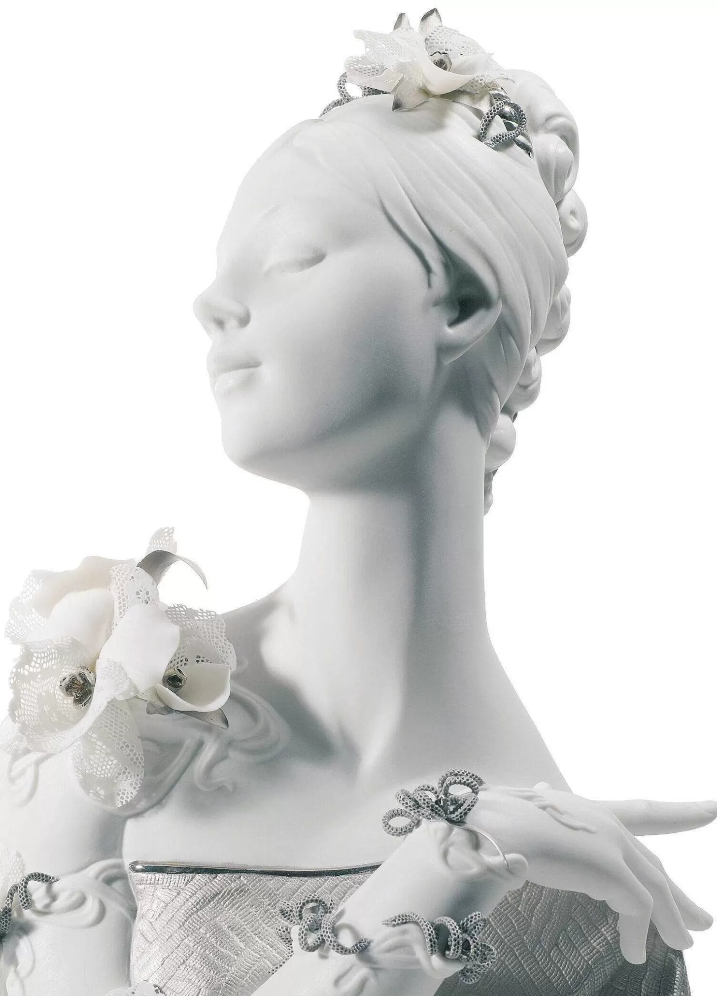 Lladró My Fair Lady Bust Figurine. Silver Lustre^ Heritage