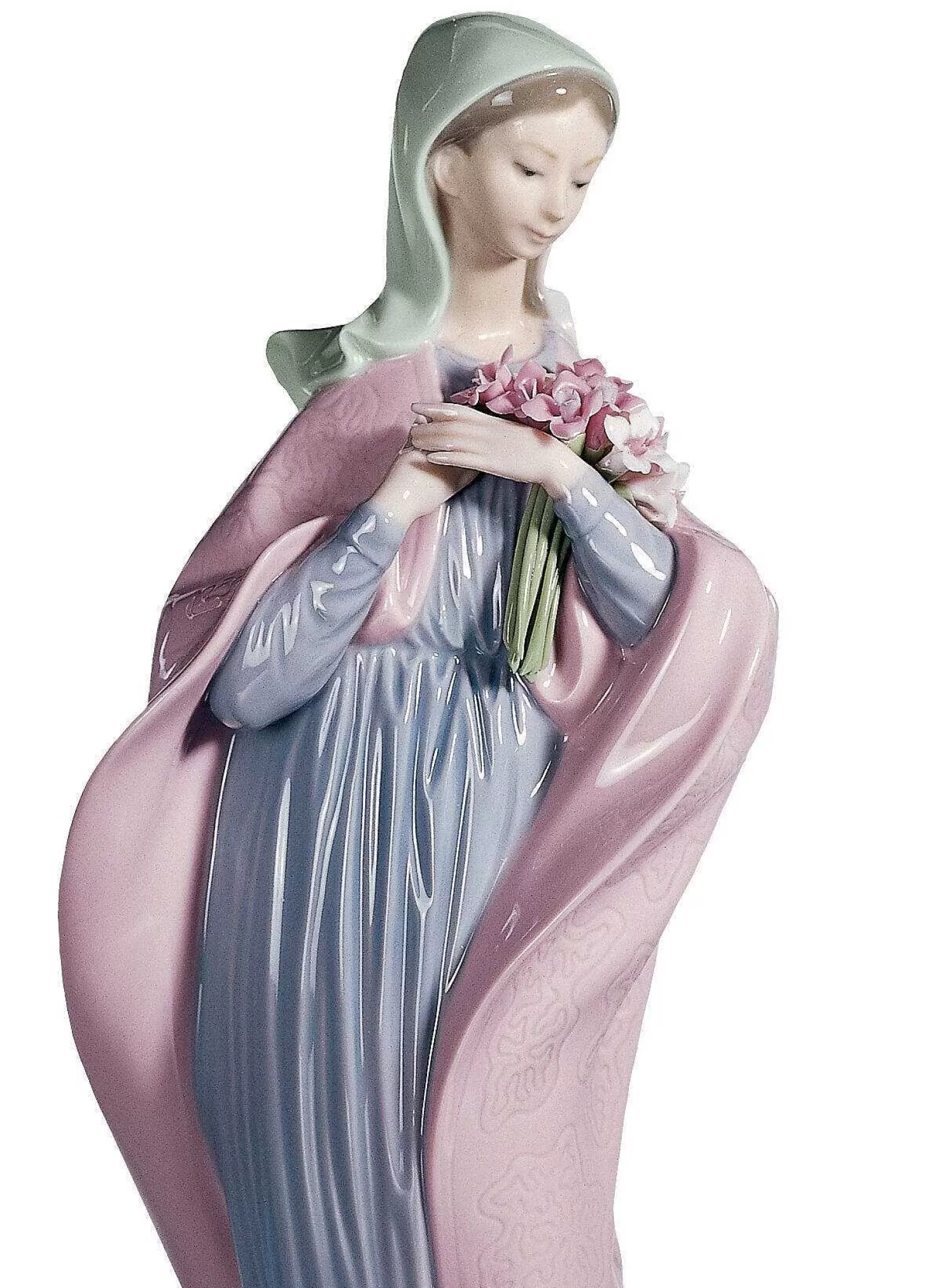 Lladró Our Lady With Flowers Figurine^ Gifts