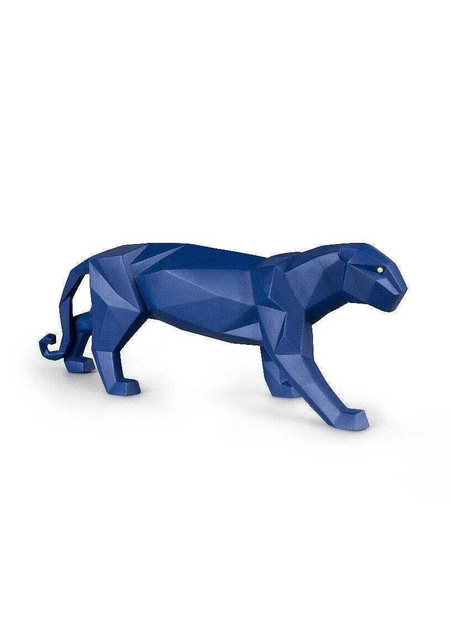 Lladró Panther Figurine. Blue Matte^ Design
