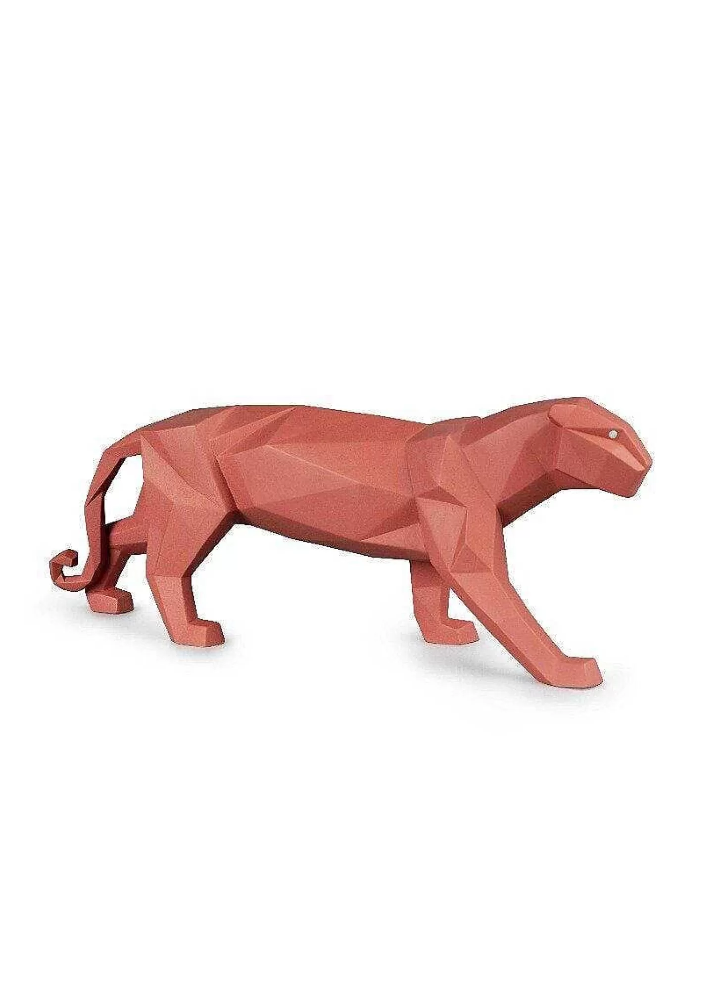 Lladró Panther Figurine. Coral Matte^ Gifts