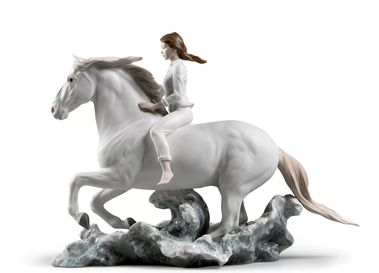 Lladró Riding Her Horse On The Seashore Horse & Woman Figurine^ Women