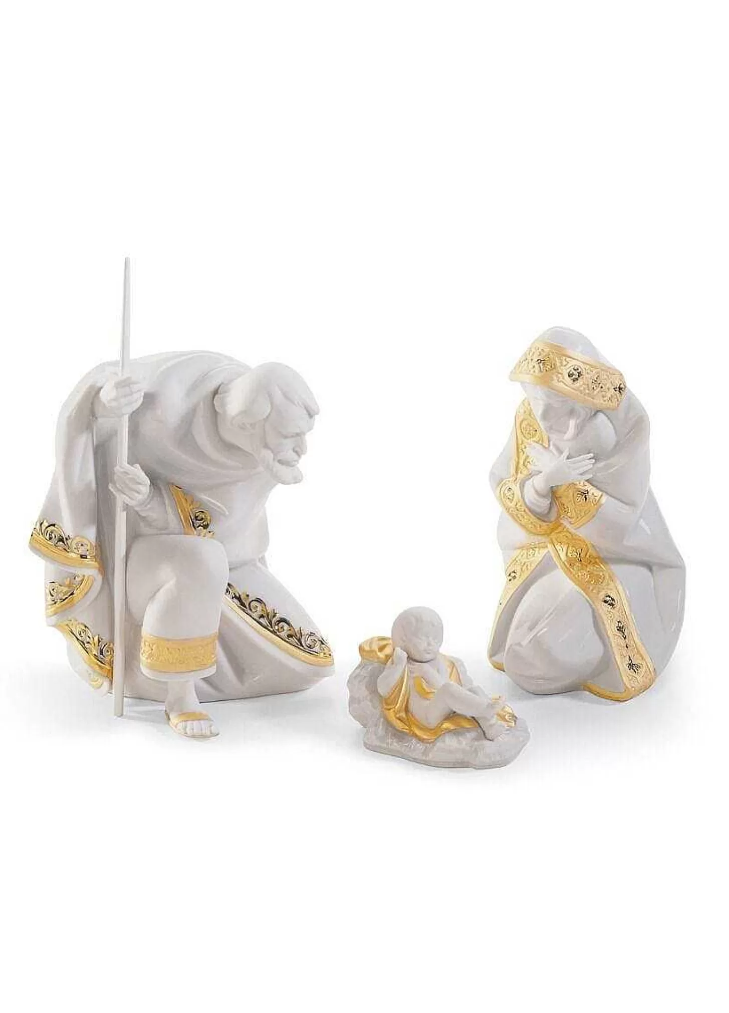 Lladró Set Silent Night Nativity Figurine Golden Lustre^ Christianity