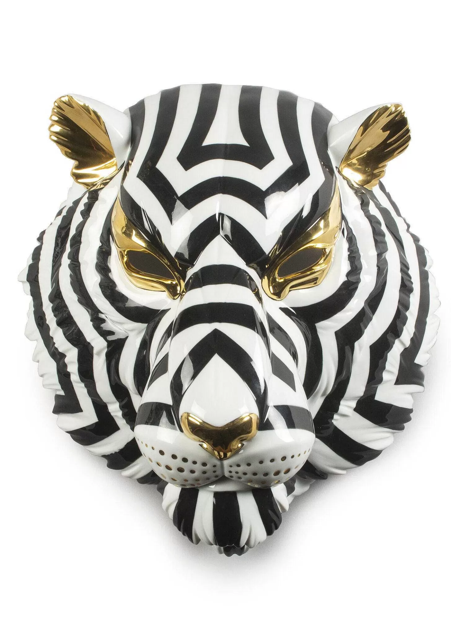 Lladró Tiger Mask. Black And Gold^ Design