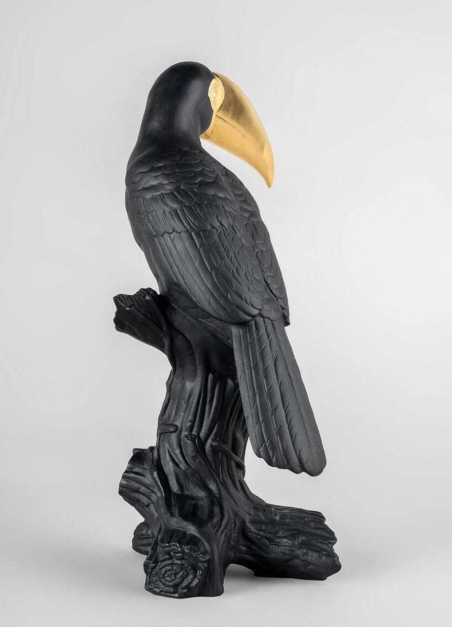 Lladró Toucan Sculpture. Black-Gold. Limited Edition^ Design