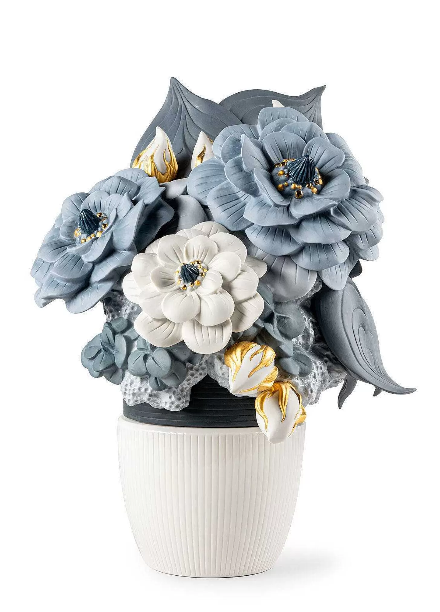 Lladró Vase With Flowers. Blue^ Gifts