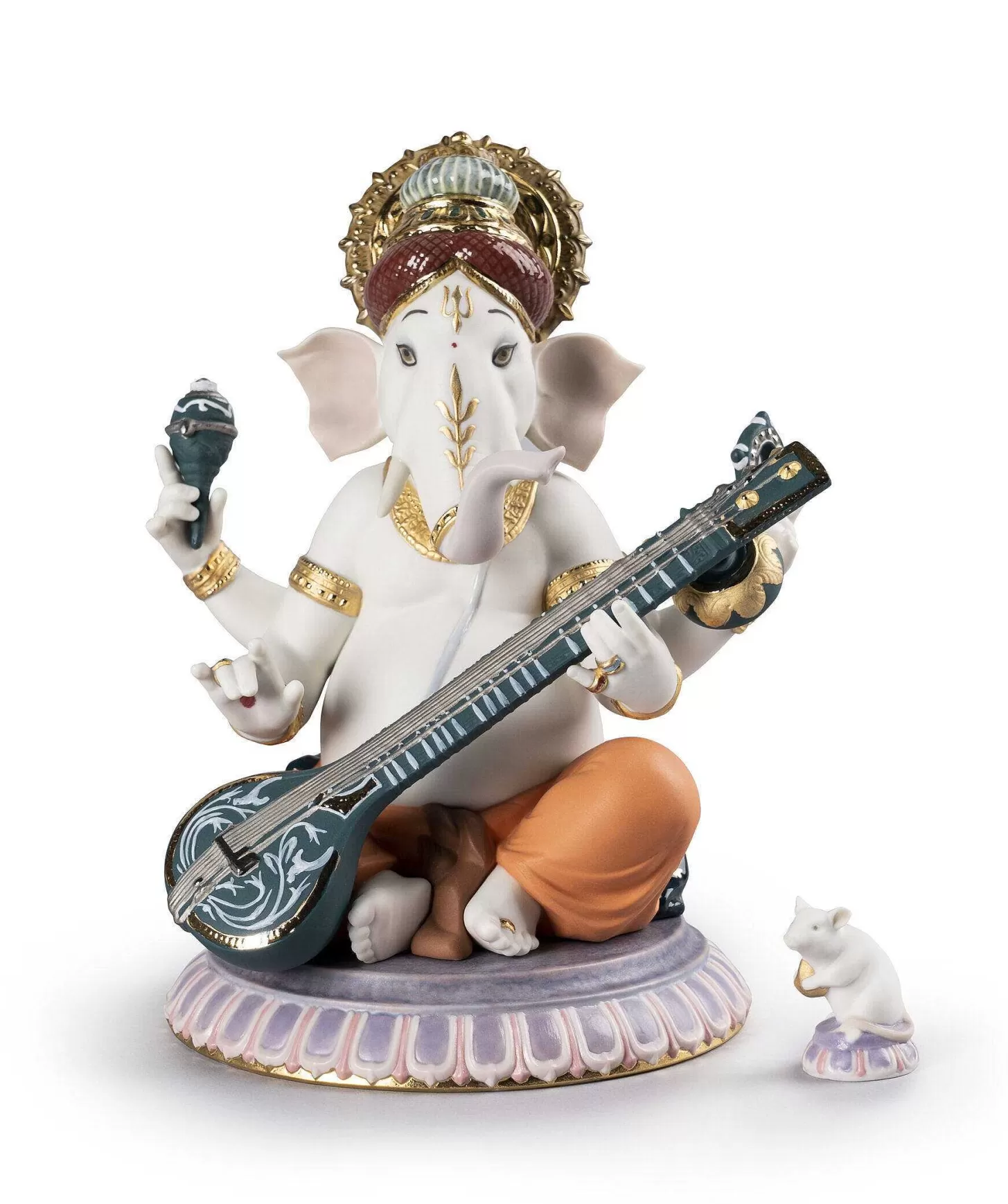 Lladró Veena Ganesha Figurine. Limited Edition^ Hinduism