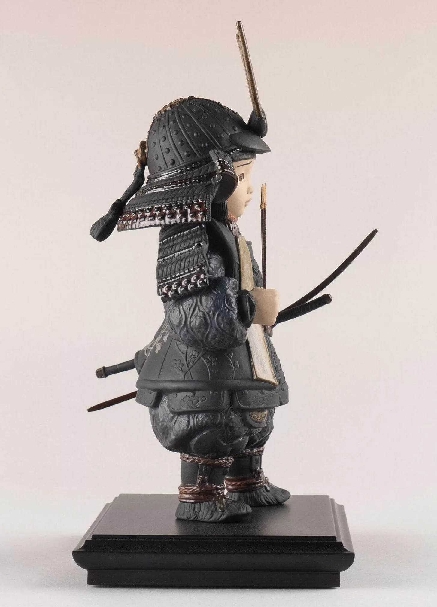 Lladró Warrior Boy Figurine. Brown^ Japanese Culture