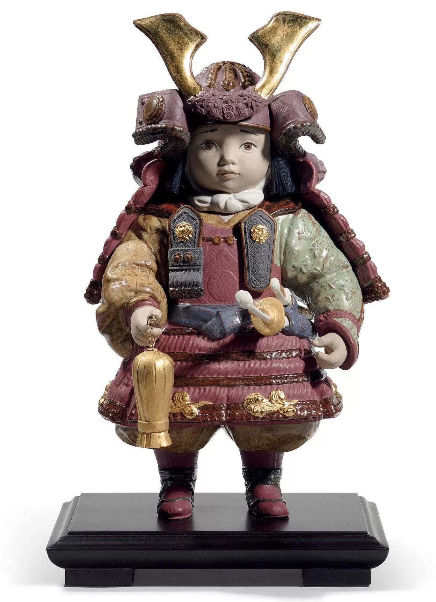 Lladró Warrior Boy Figurine. Golden Lustre. Limited Edition^ Japanese Culture